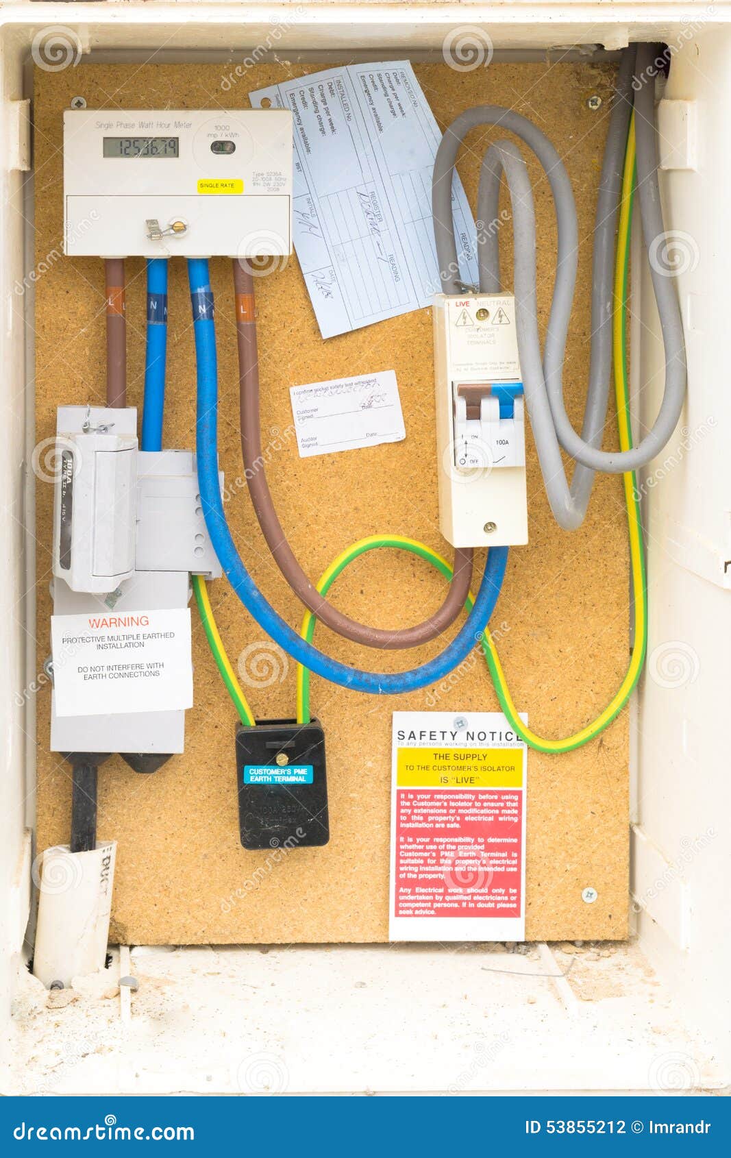 British electric meter stock photo. Image of energy, digital 53855212
