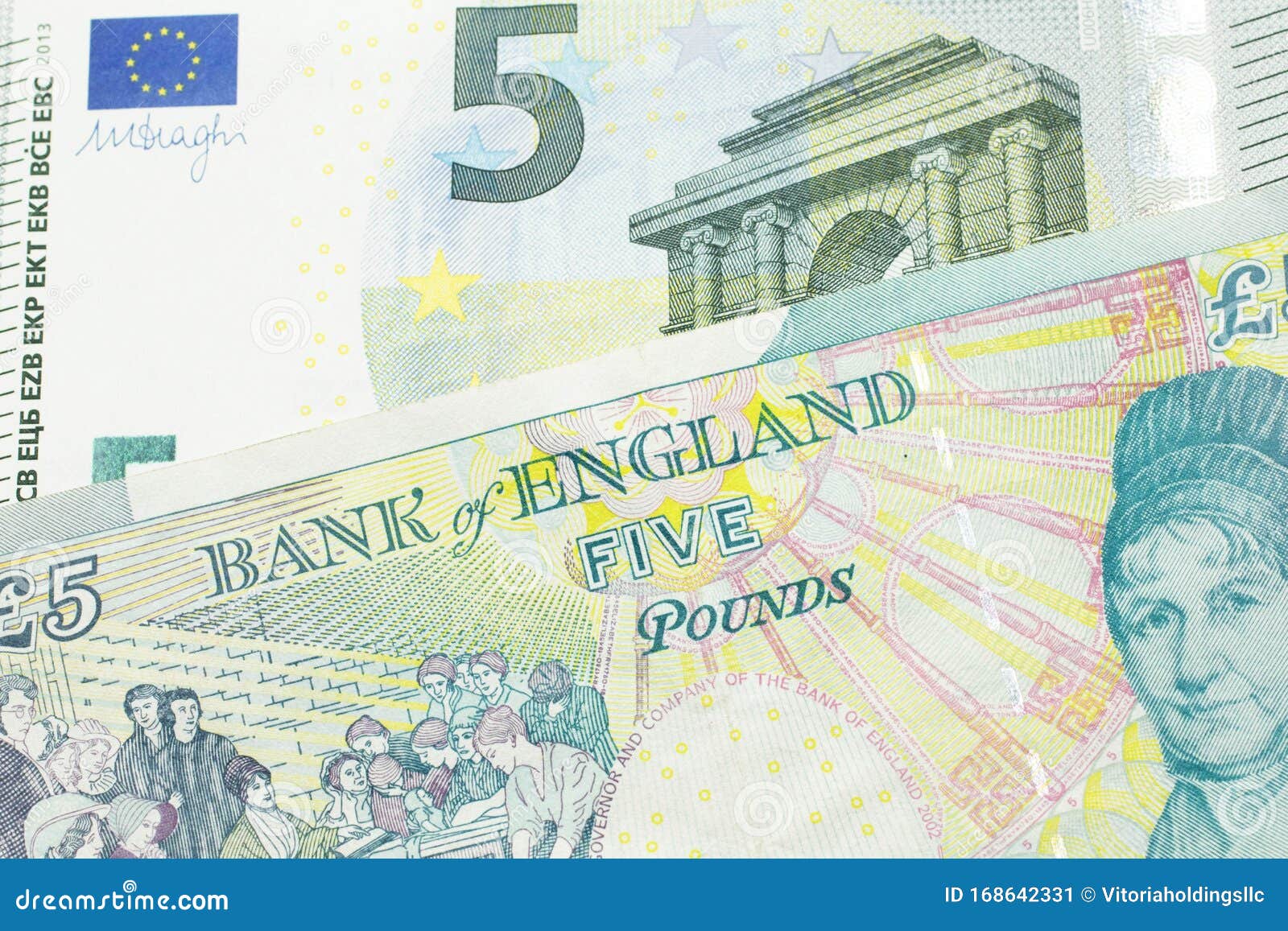 25 Euro To Pounds A British Five Pound Note with a Five Euro Note Editorial Photo - Image of business, currency: 168642331