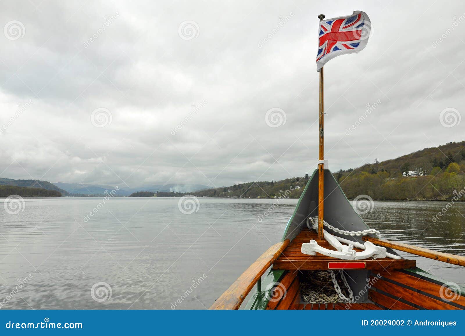 British Flag on Boat Nose on Lake Stock Photo Image of travel