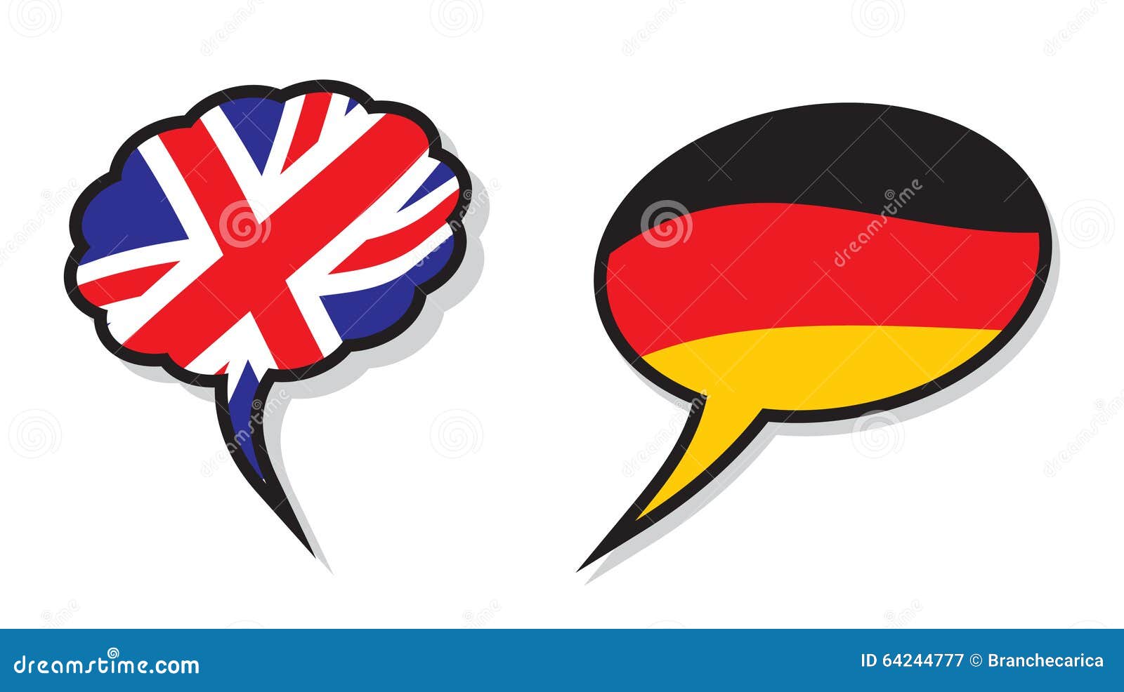 British and German Language Clouds Stock Vector Illustration of