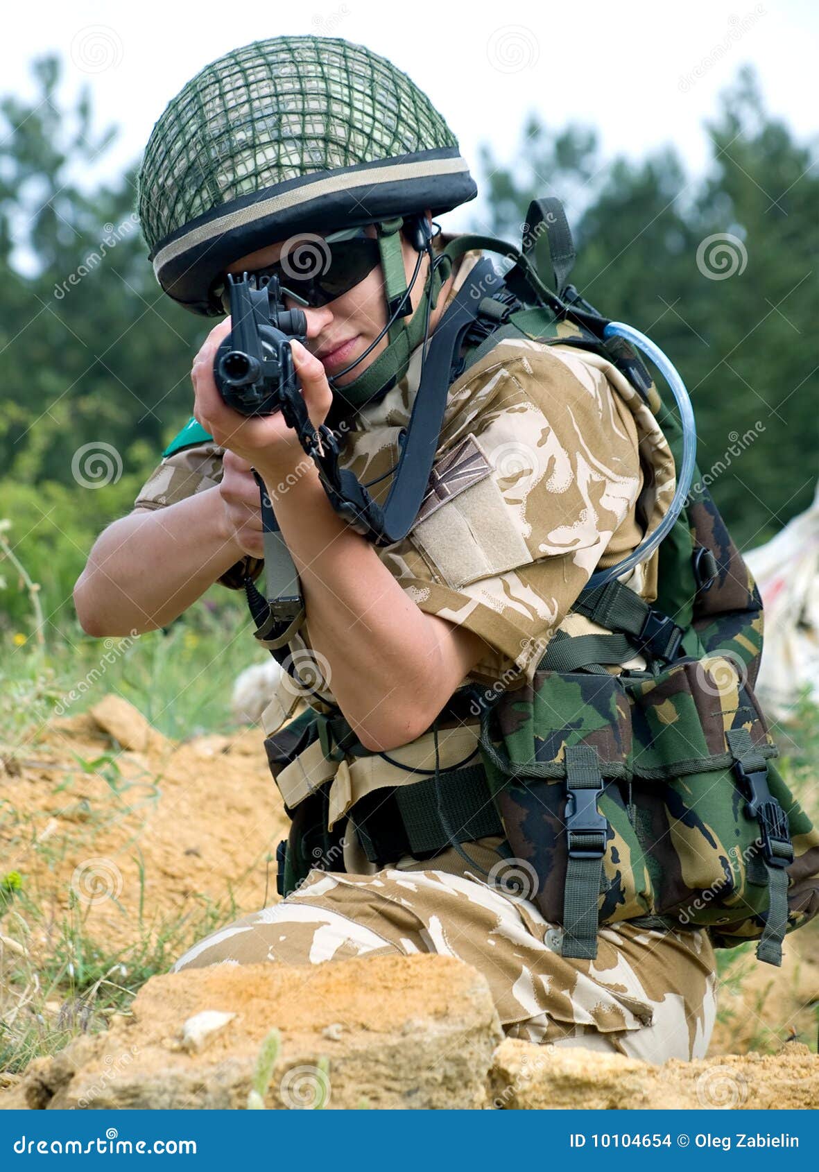 British girl soldier stock photo. Image of firing, power - 10104654