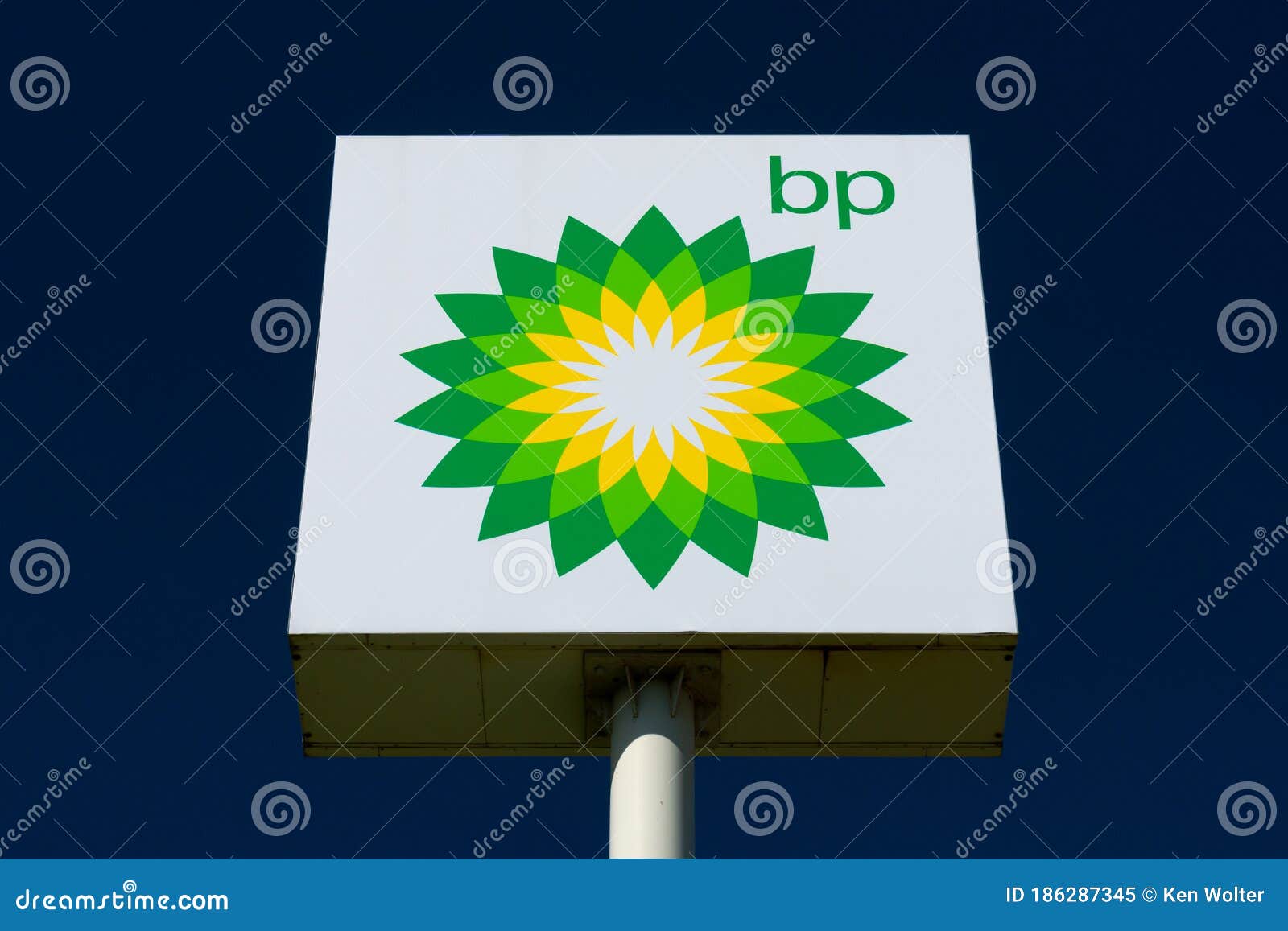 British Petroleum Exterior Sign and Trademark Logo Editorial Image