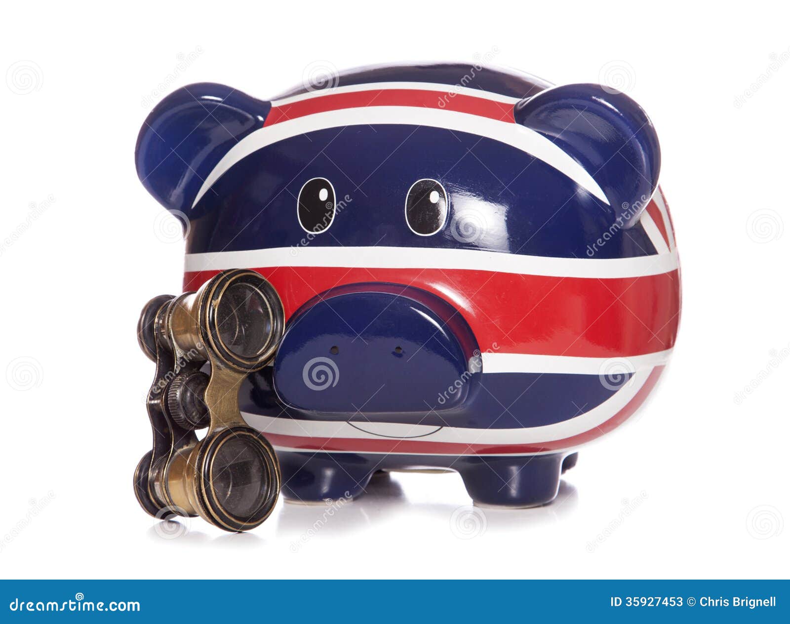 British Piggy Bank with Opera Glasses Stock Image Image of opera