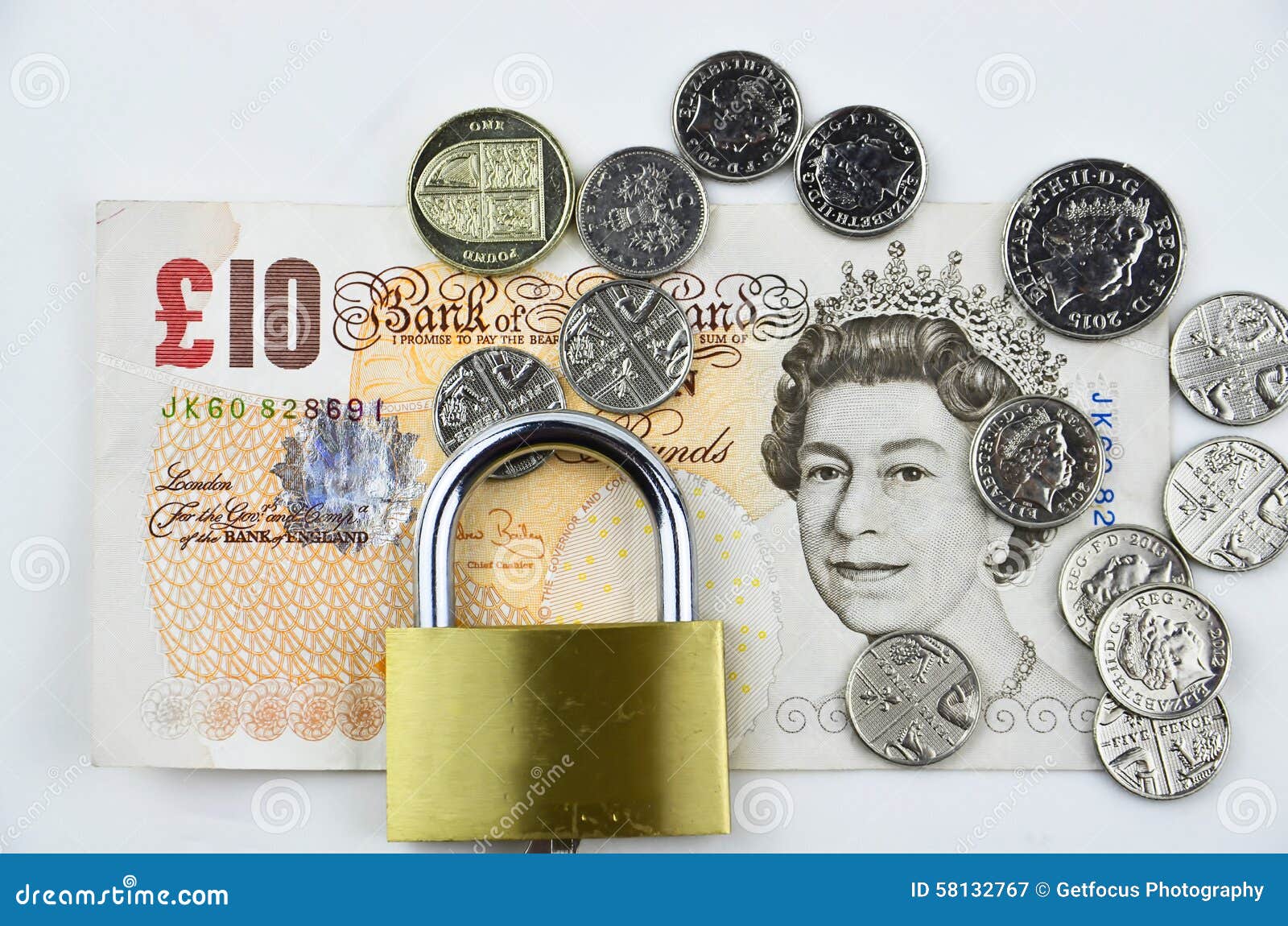 British Pounds with Padlock Editorial Photography Image of unsafe