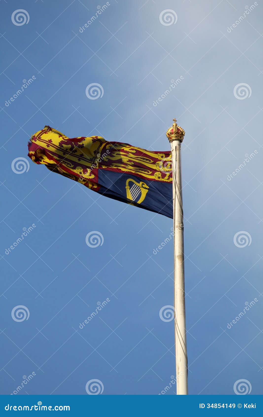 British Royal Standard Flag on Flagpole Stock Image Image of king