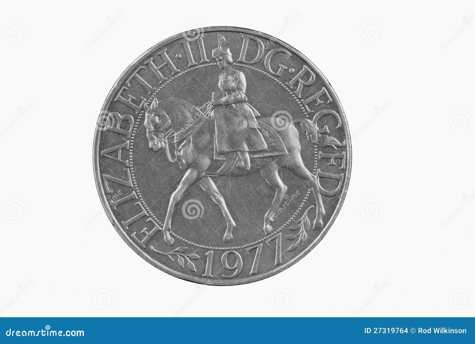British Silver Jubilee Coin Stock Photo Image of white, elizabethii