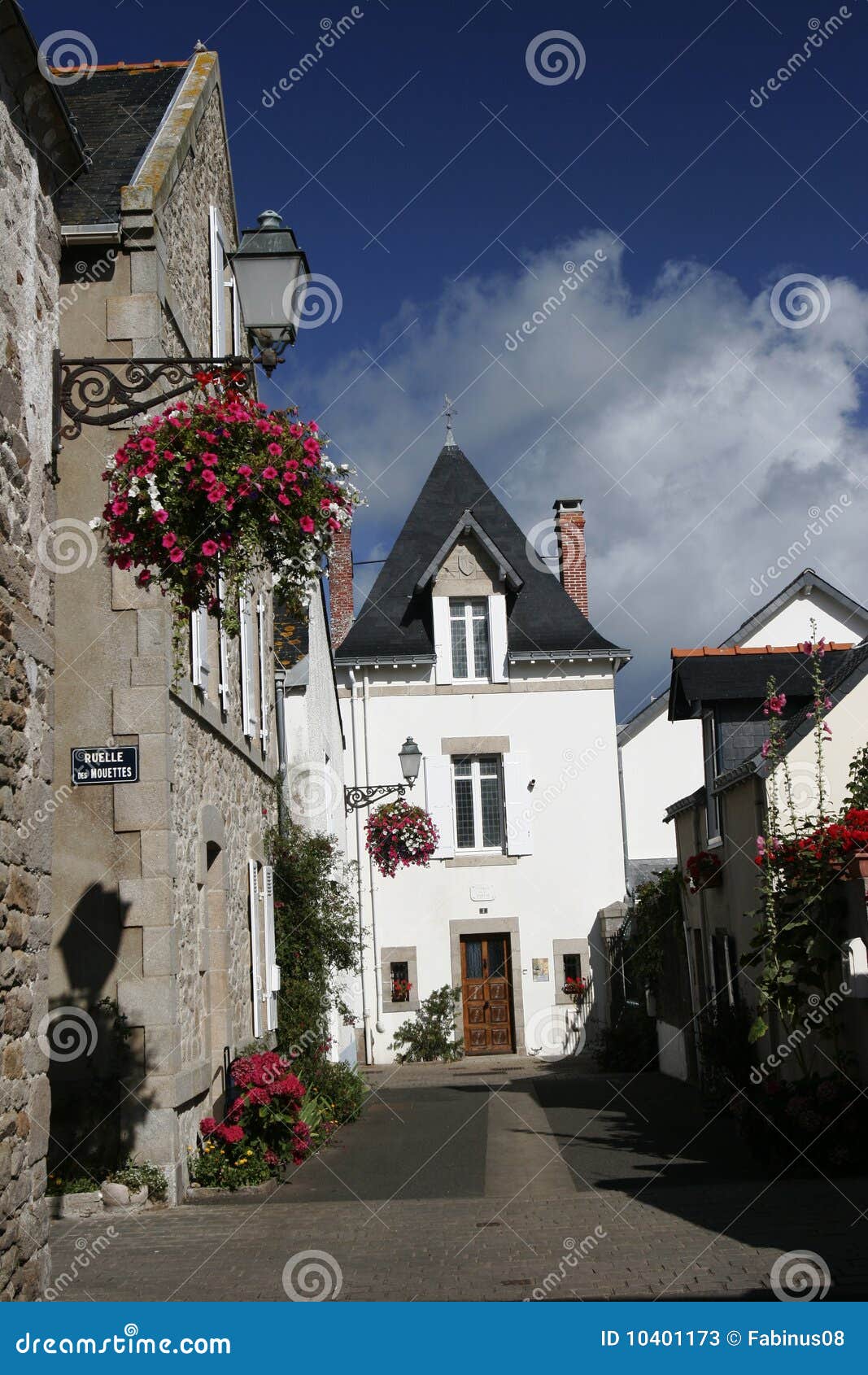 Brittany village street stock image. Image of tourist 10401173