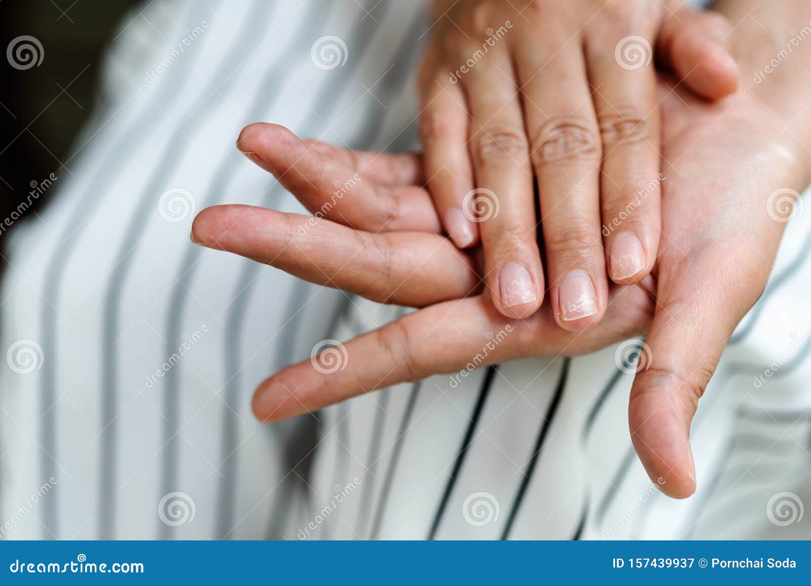 Damaged Nails On Hand From Biting And Skin