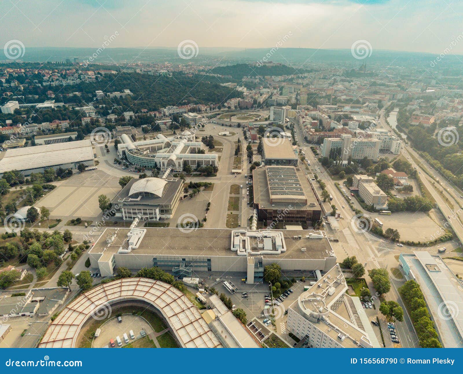 the brno exhibition center from above, czech republic