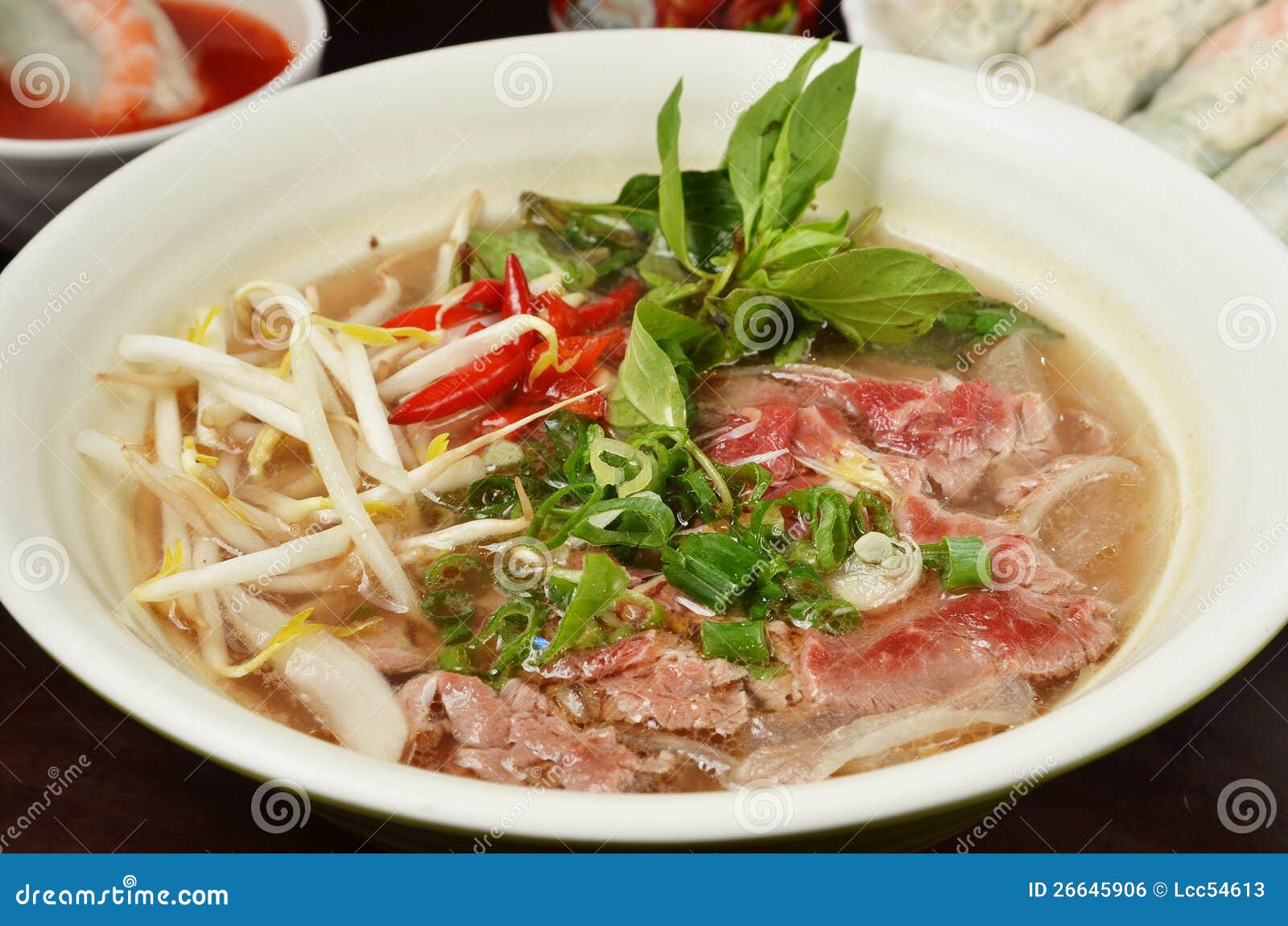 Broad Rice Noodles Soup with Beef Stock Photo Image of lunch, herb