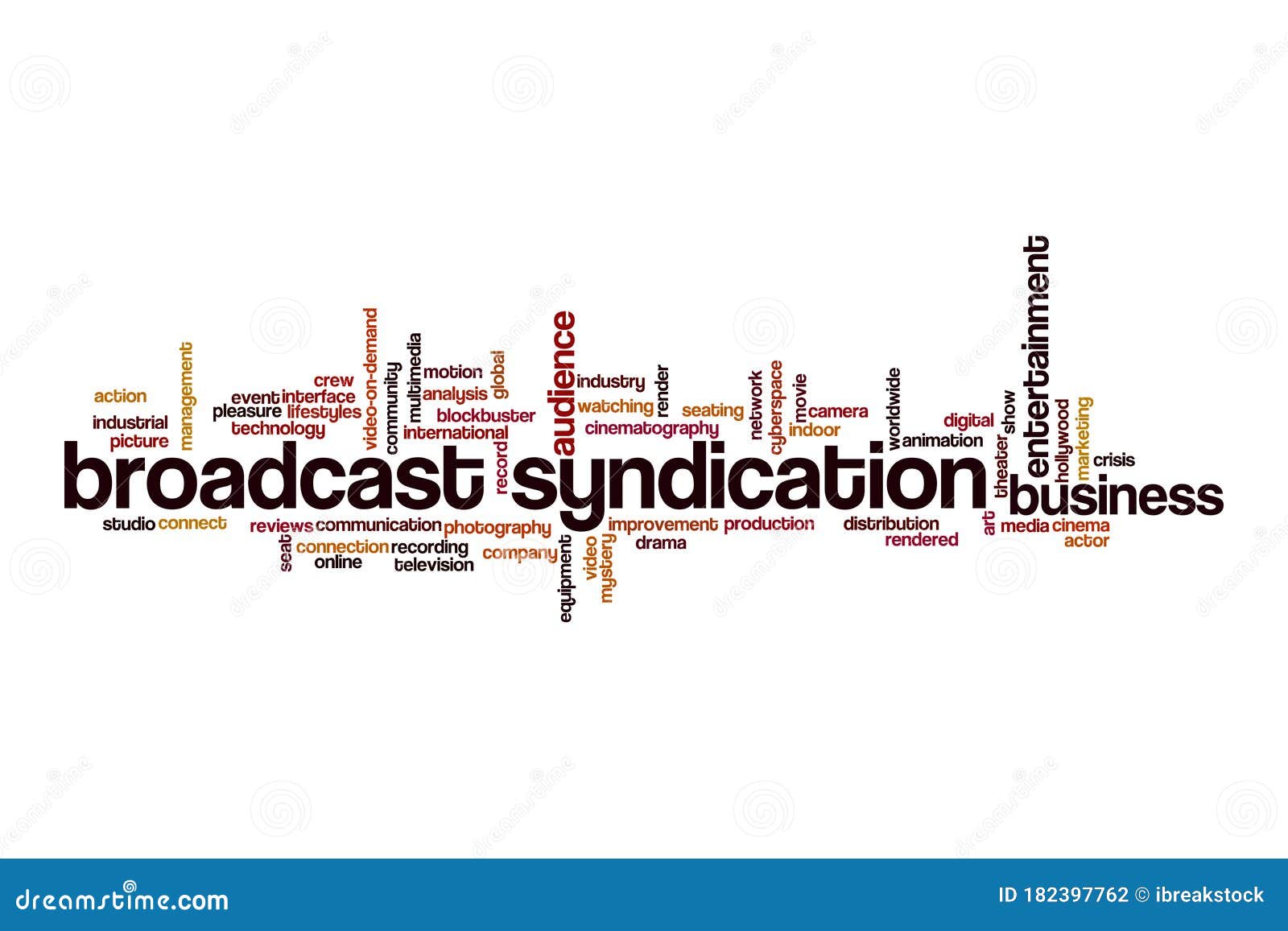 Broadcast Syndication Word Cloud Concept Stock Illustration