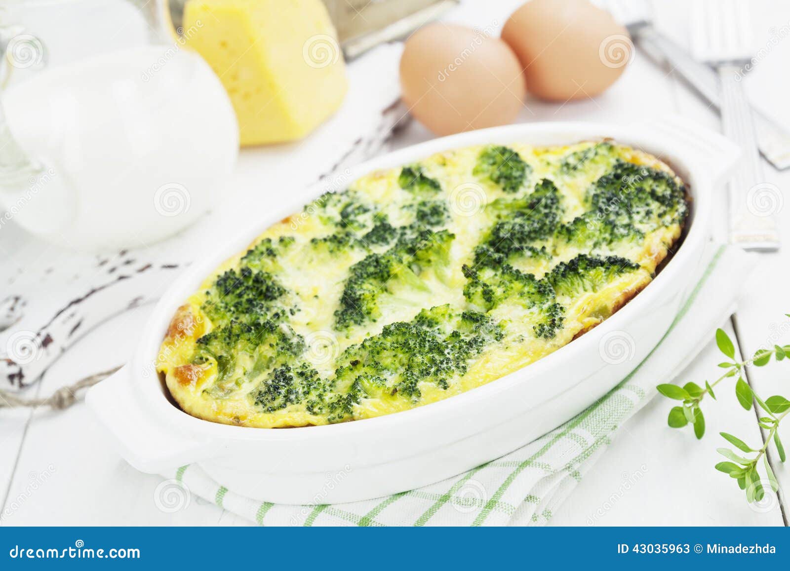Broccoli, Baked with Cheese and Egg Stock Image Image of dish