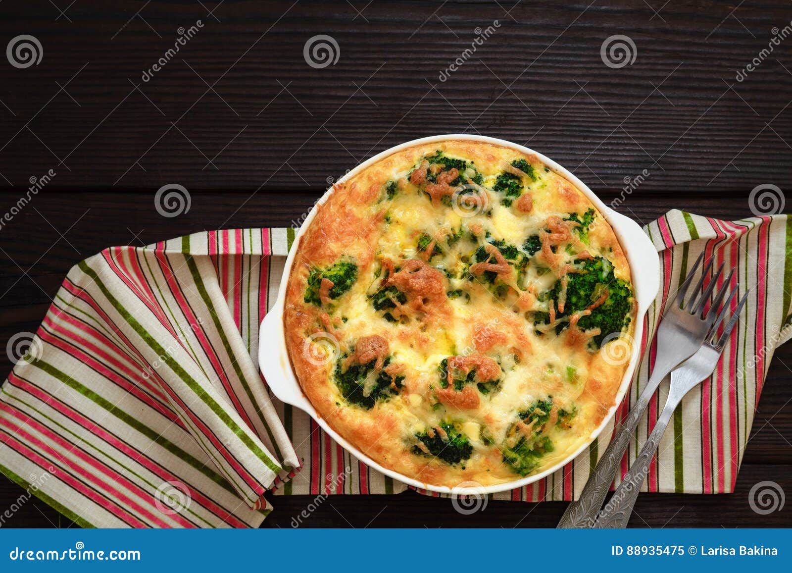 Broccoli Baked with Egg and Cheese Stock Image Image of green, bake