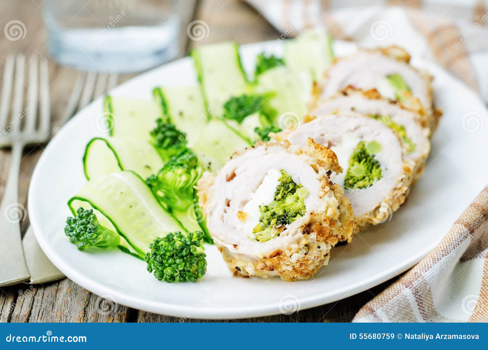 Broccoli Cheese Stuffed Crumbs Chicken Stock Image Image of escalope, recipe 55680759