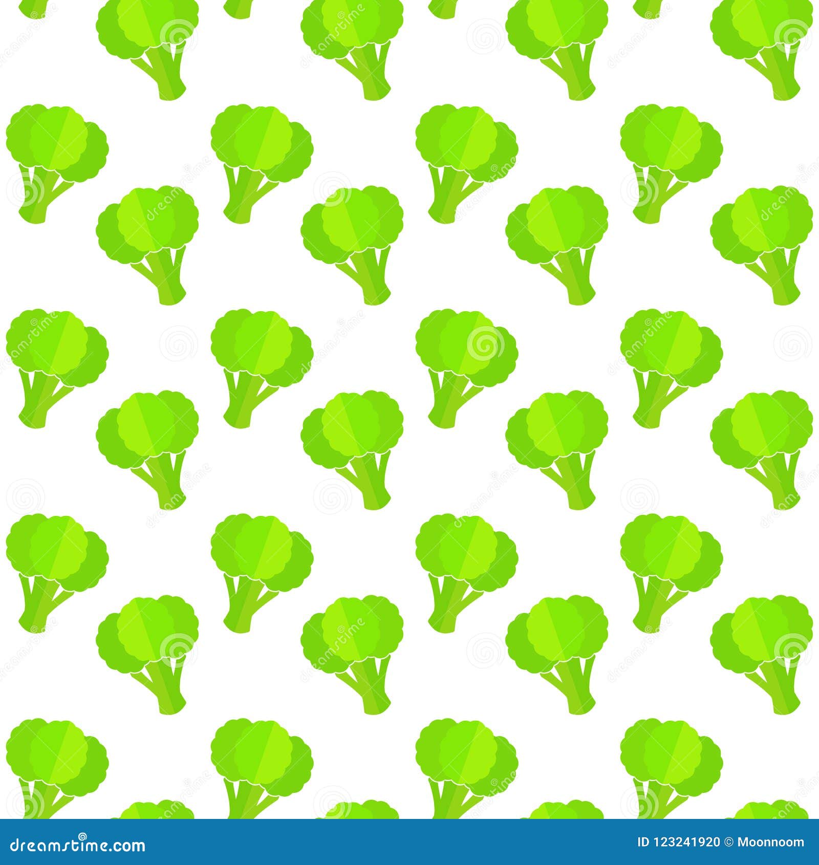 Broccoli Decorative Seamless Vegetable Pattern a a Stock Vector ...