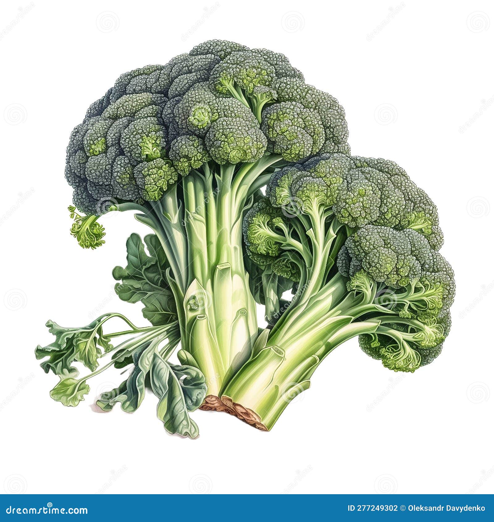 Broccoli. Realistic Closeup Illustration of Fresh Vegetable, Isolated