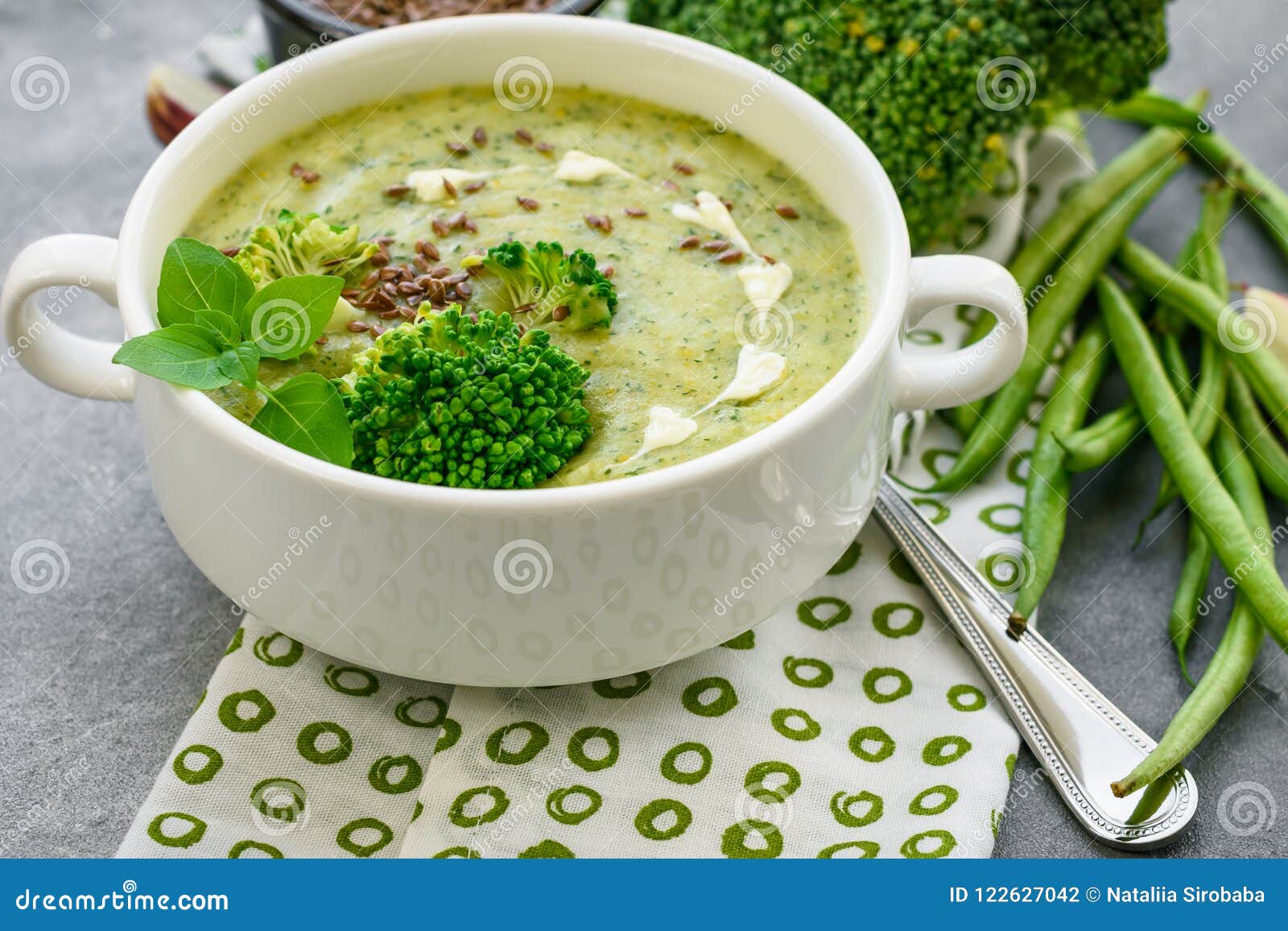 Broccoli soup puree. stock photo. Image of gray, dinner - 122627042