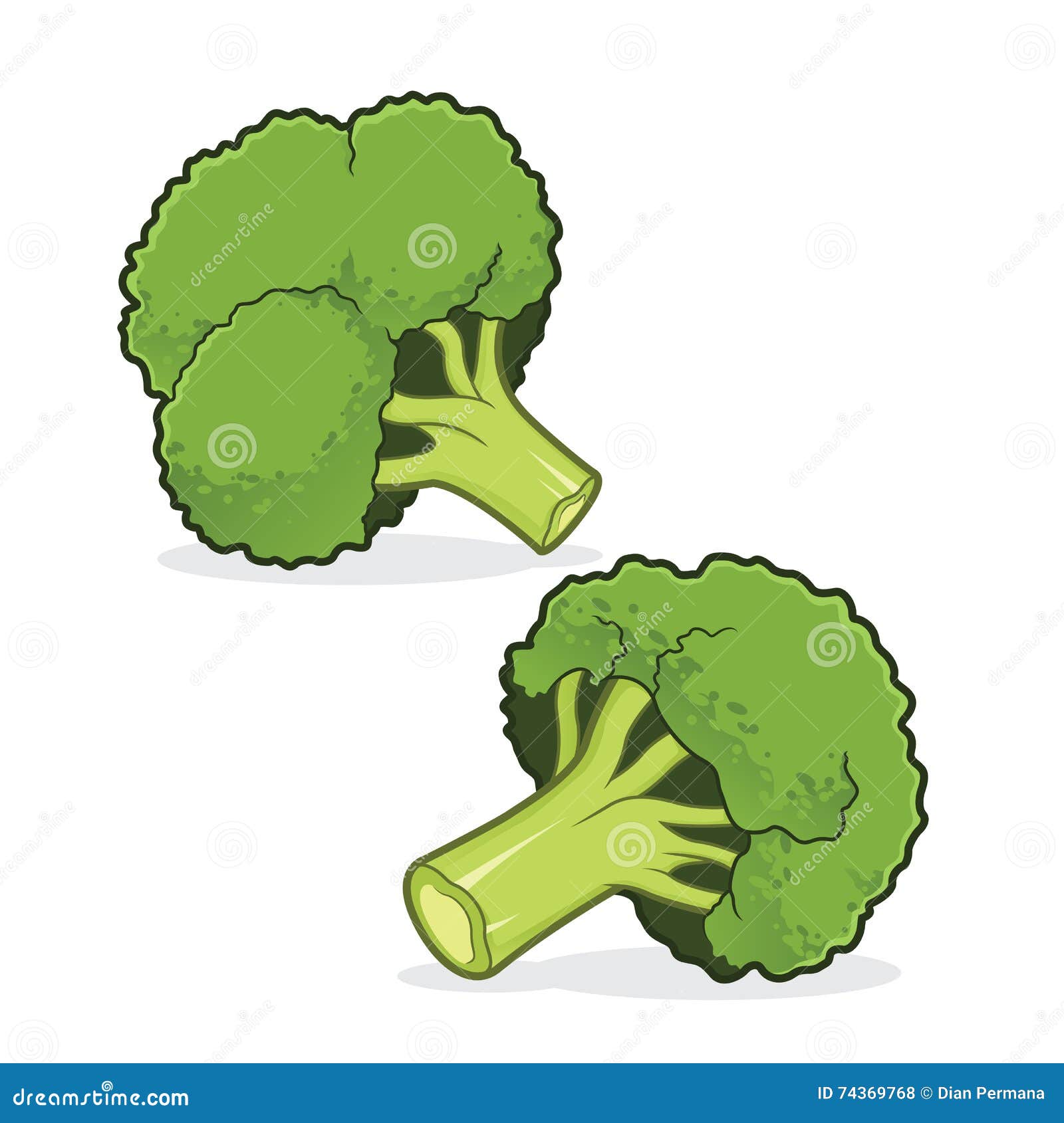 Broccoli stock vector. Illustration of plant, cartoon - 74369768