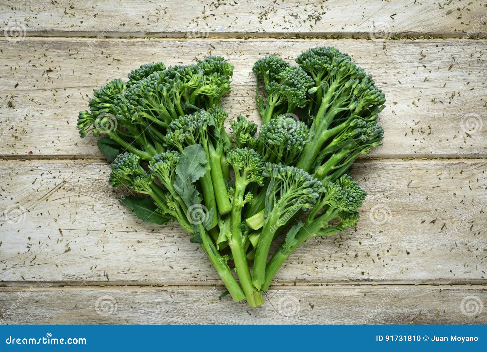 broccolini forming a heart