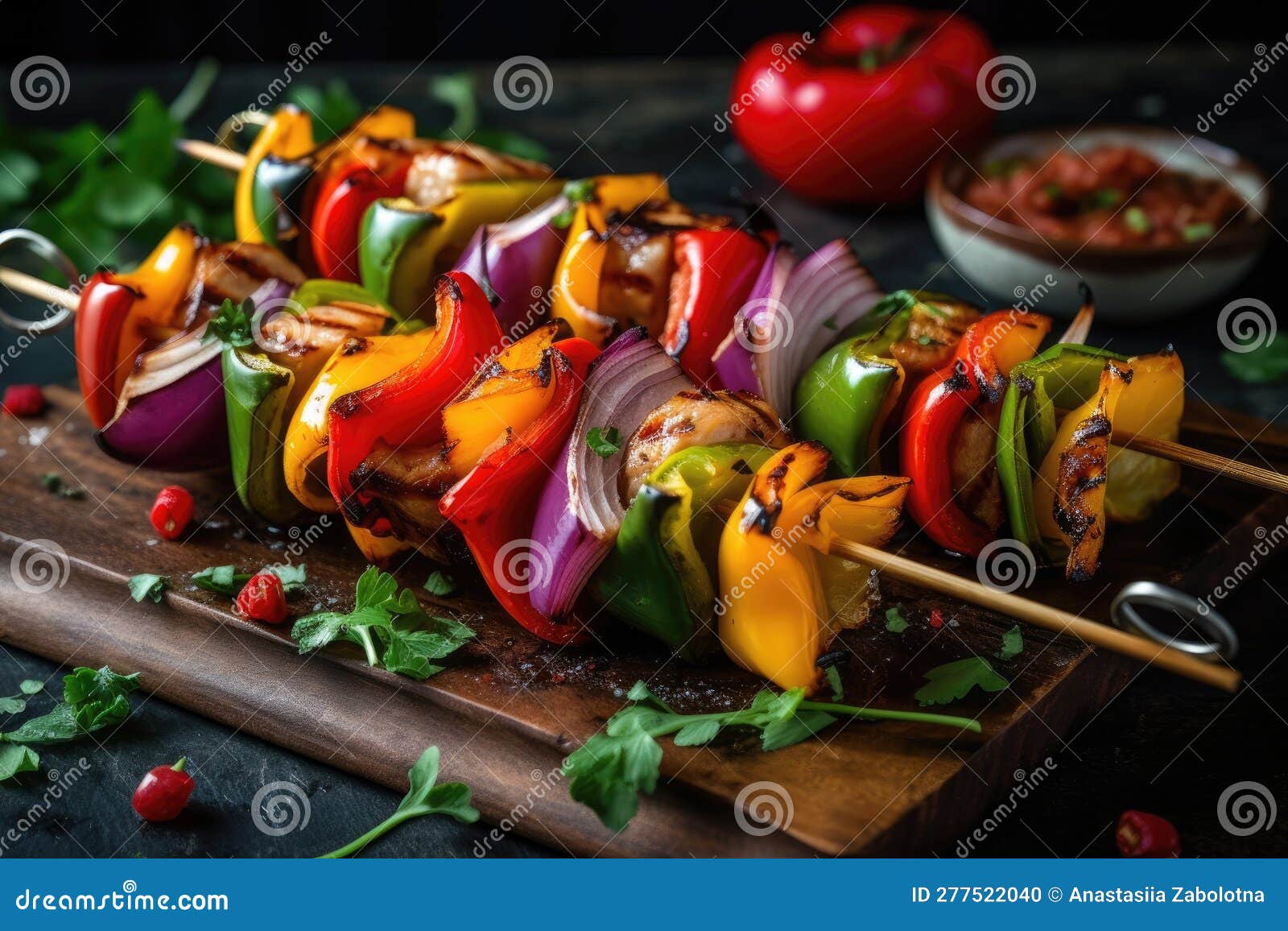 Brochette Végétalienne Chargée De Légumes Colorés Tels Que Des