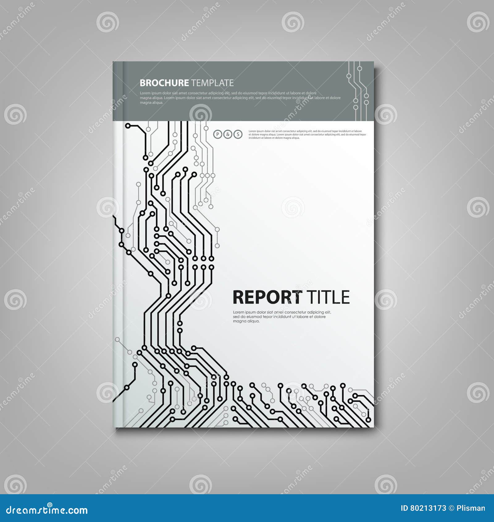 Brochure Book with Design Printed Circuit Board Template Stock Vector