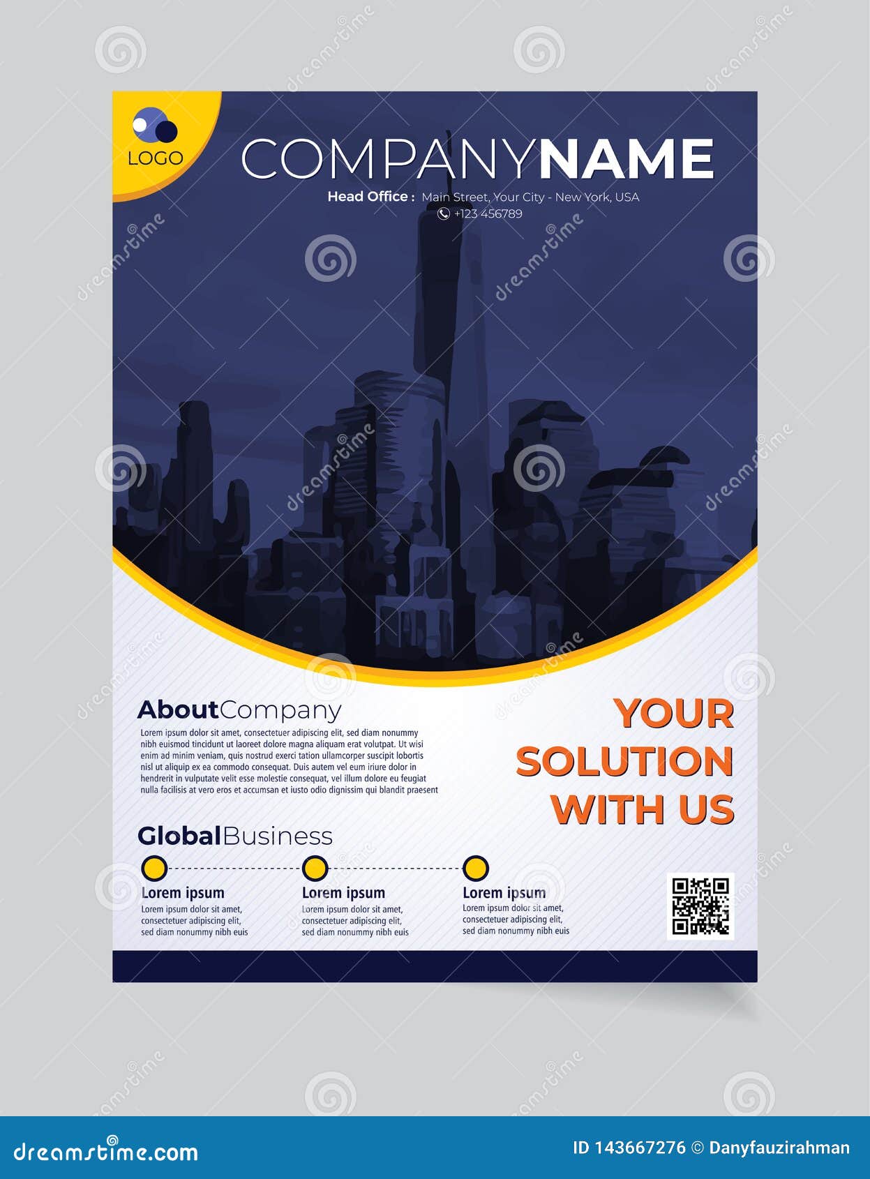Brochure Business Template Simple Modern Design and Throughout One Page Brochure Template