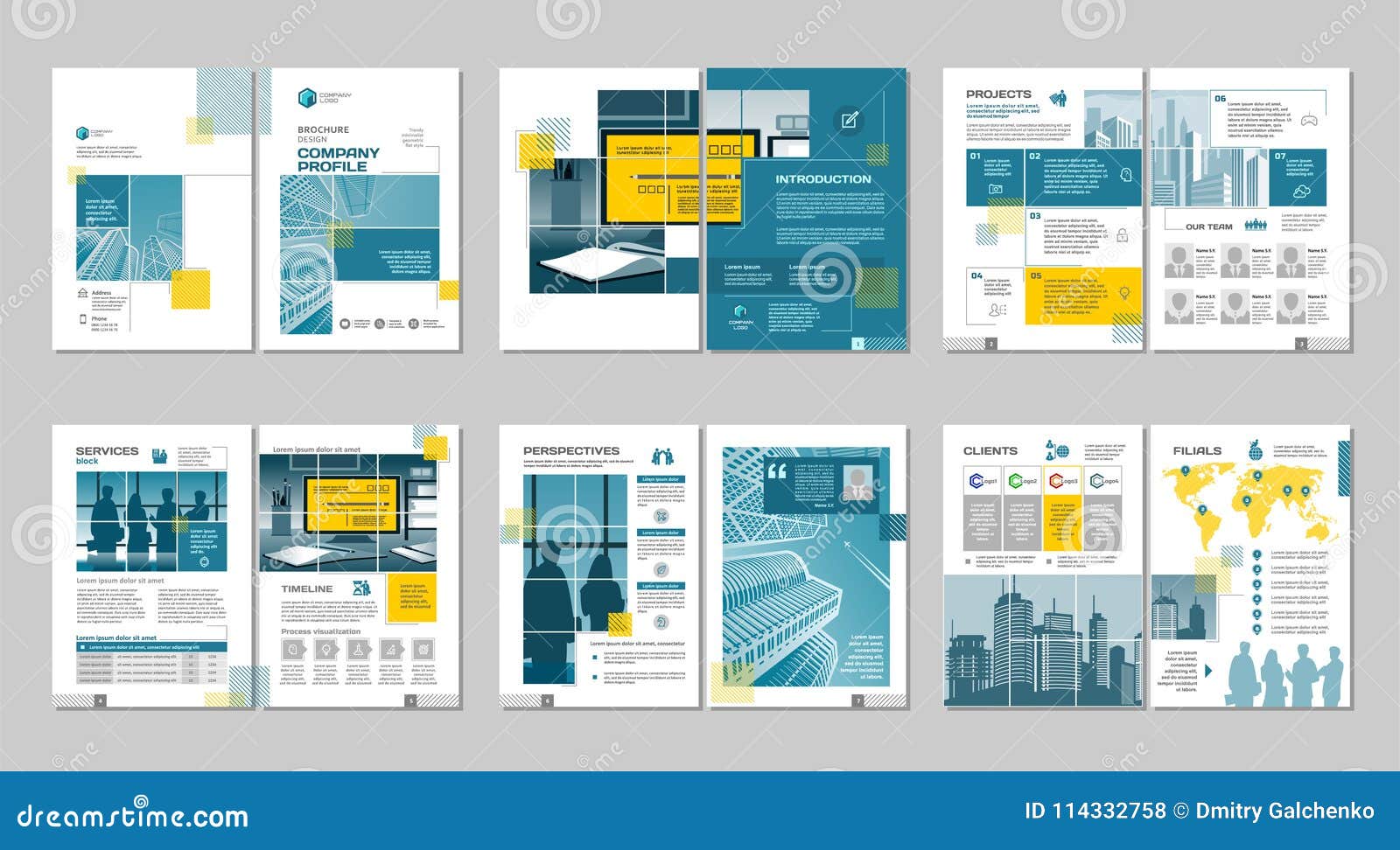 Brochure Creative Design. Multipurpose Template with Cover, Back and Inside  Pages. Vertical A4 Format. Stock Vector - Illustration of company, page:  114332758