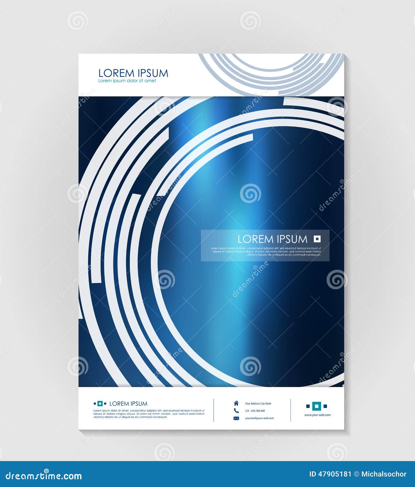 Brochure Design Template Business with Circles Stock Vector