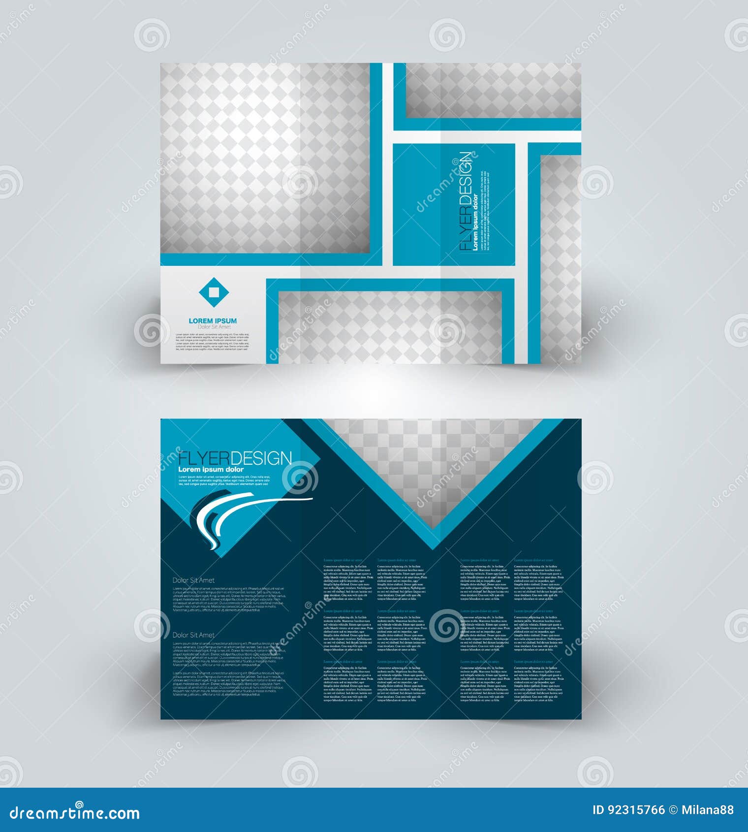 brochure  template for business education advertisement. trifold booklet