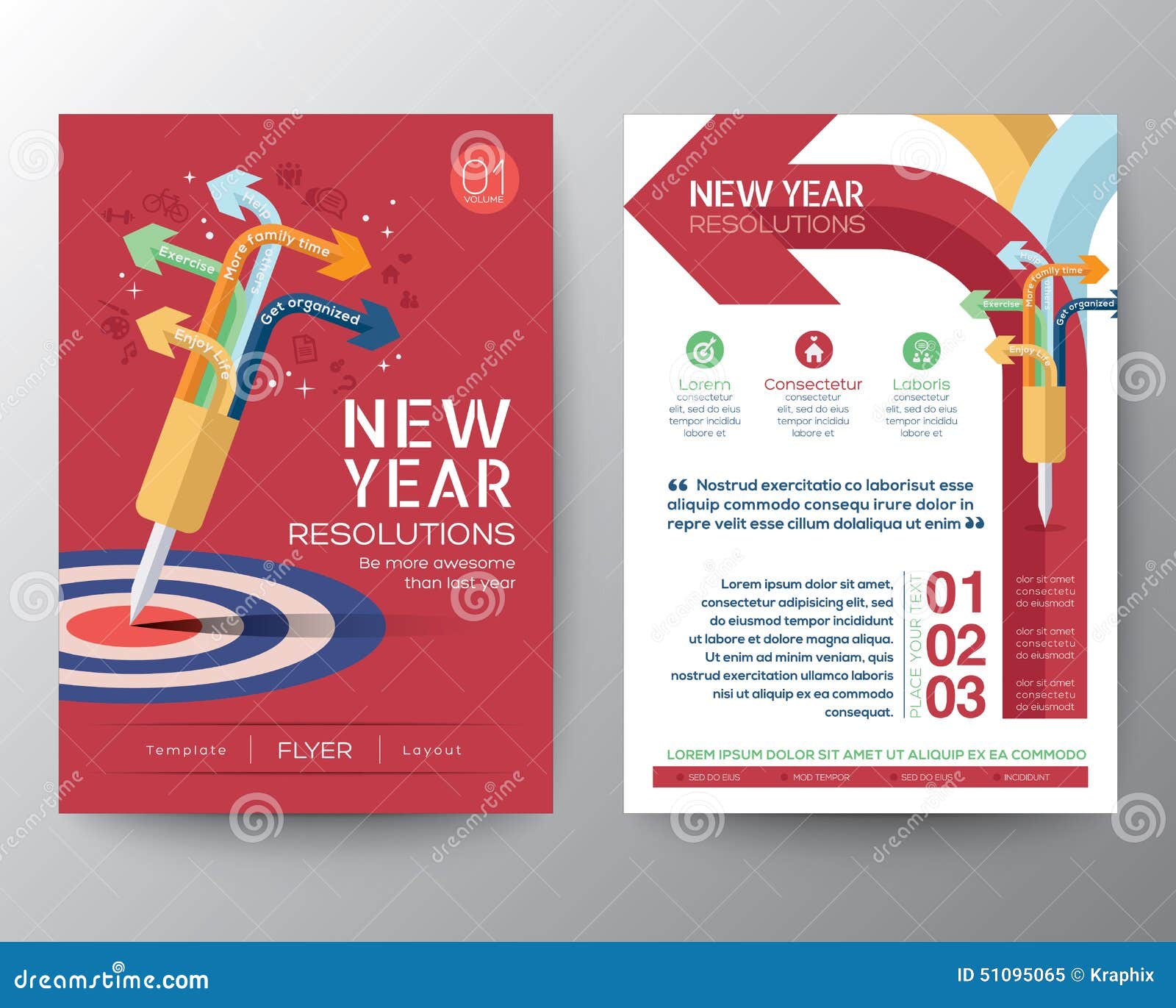 brochure flyer design layout vector template iwith new year flyer design layouts