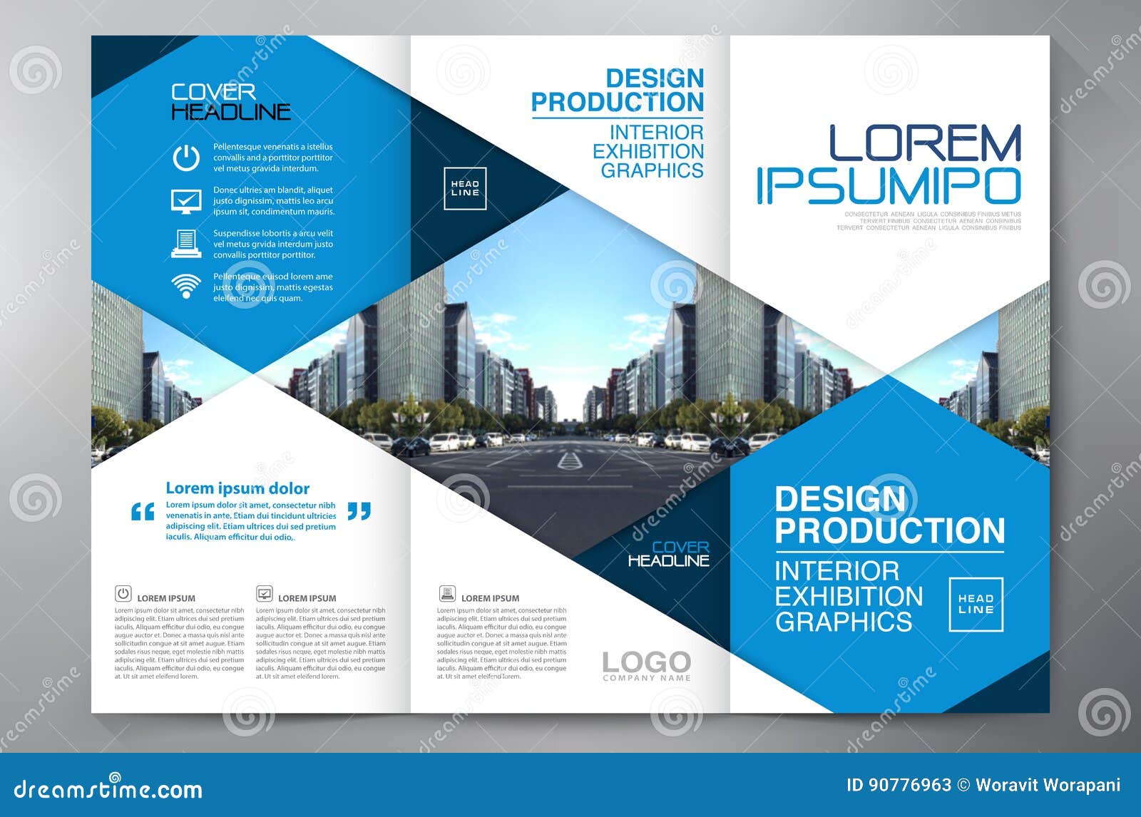 brochure 3 fold flyer design a4 template stock vector bruchure