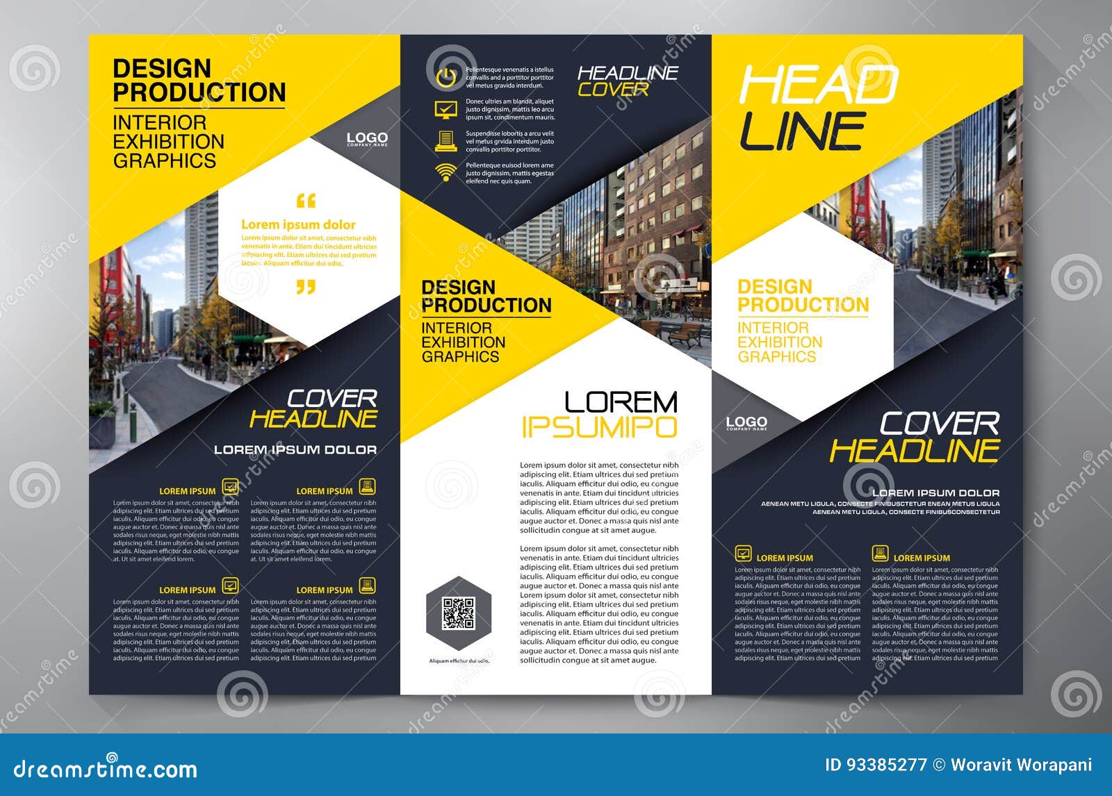 Brochure 3 Fold Flyer Design Template Stock Vector Illustration Of Flyer Page