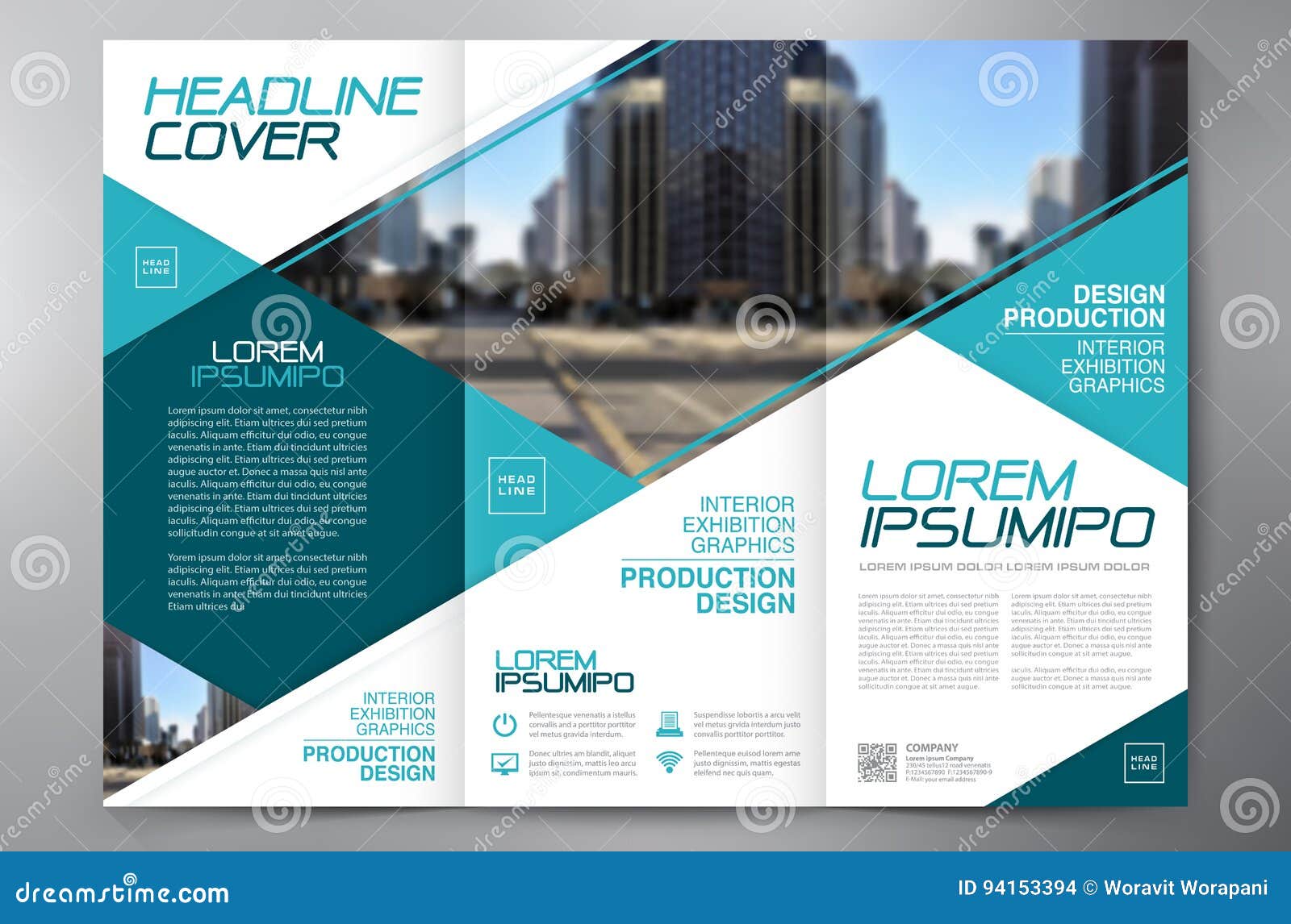 Download Brochure 3 Fold Flyer Design A4 Template Stock Vector Illustration Of Green Fold 94153394