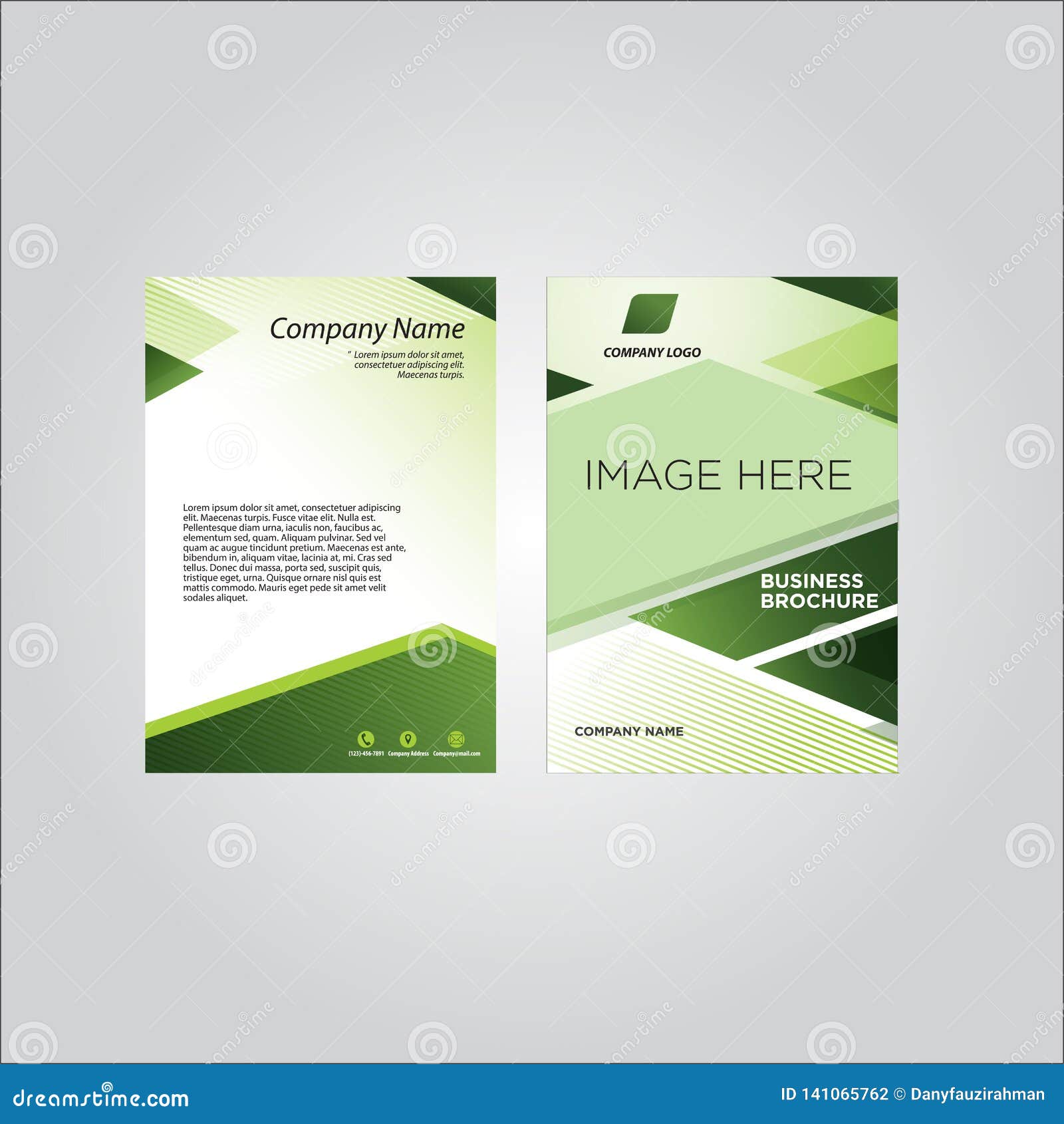 Brochure Template Green Company Profile Stock Illustration Intended For Free Business Profile Template Download