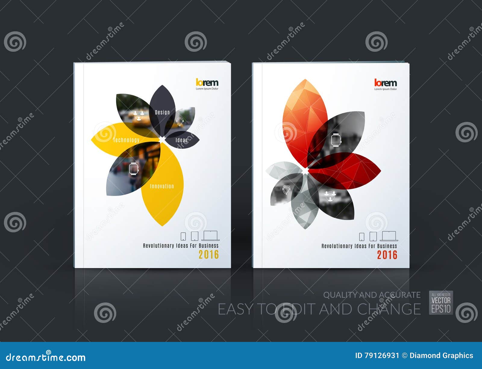 brochure template layout collection, cover  annual report,