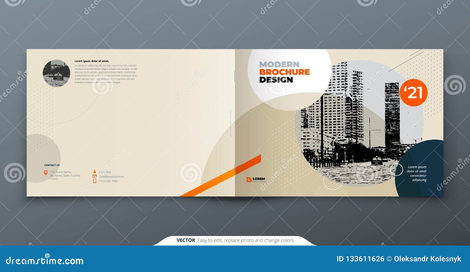 Download Brochure Template Layout Design Corporate Business Annual Report Catalog Magazine Brochure Flyer Mockup Creative Stock Vector Illustration Of Circle Architecture 133611626