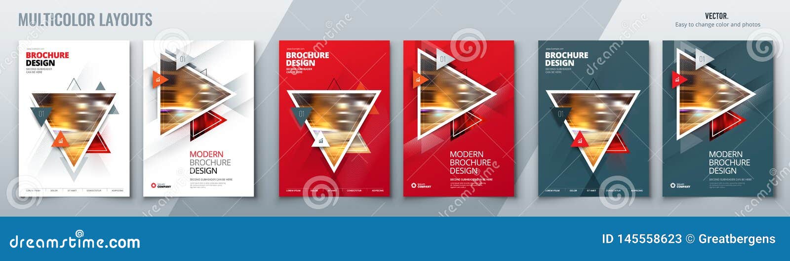 Download Brochure Template Layout Design With Triangles. Corporate Business Annual Report, Catalog ...