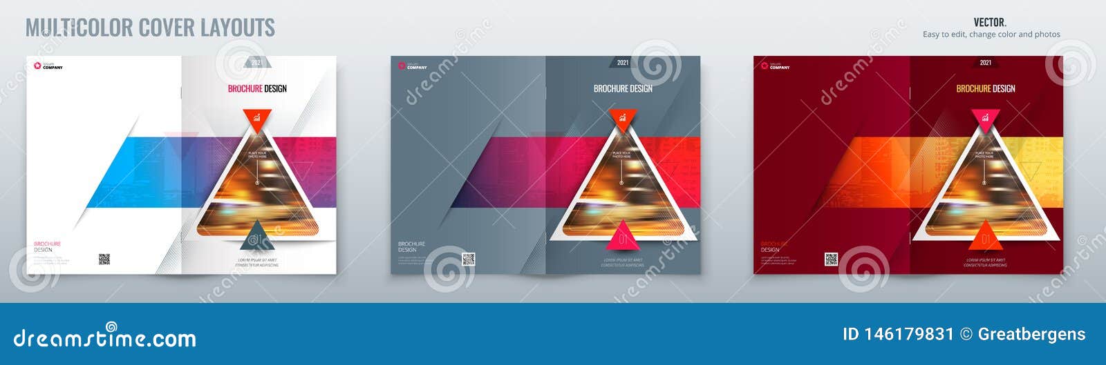 Download Brochure Template Layout Design With Triangles. Corporate ...