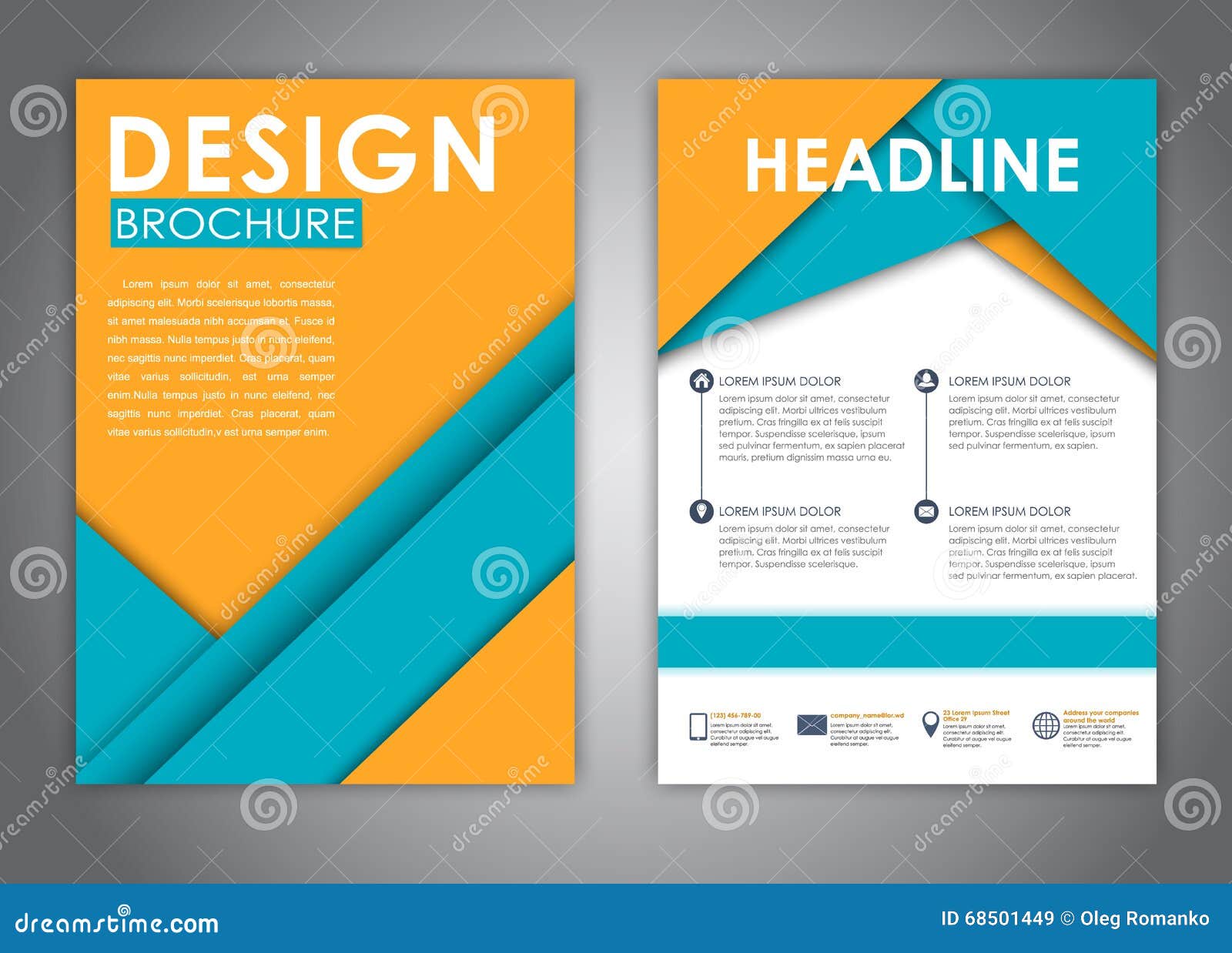  Brochures In The Style Of The Material Design Stock Vector 