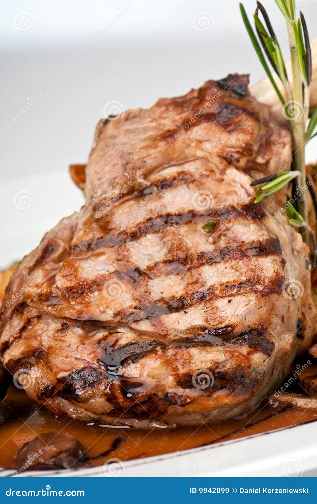 Broiled Center Cup Veal Chop Closeup Stock Image Image of bone