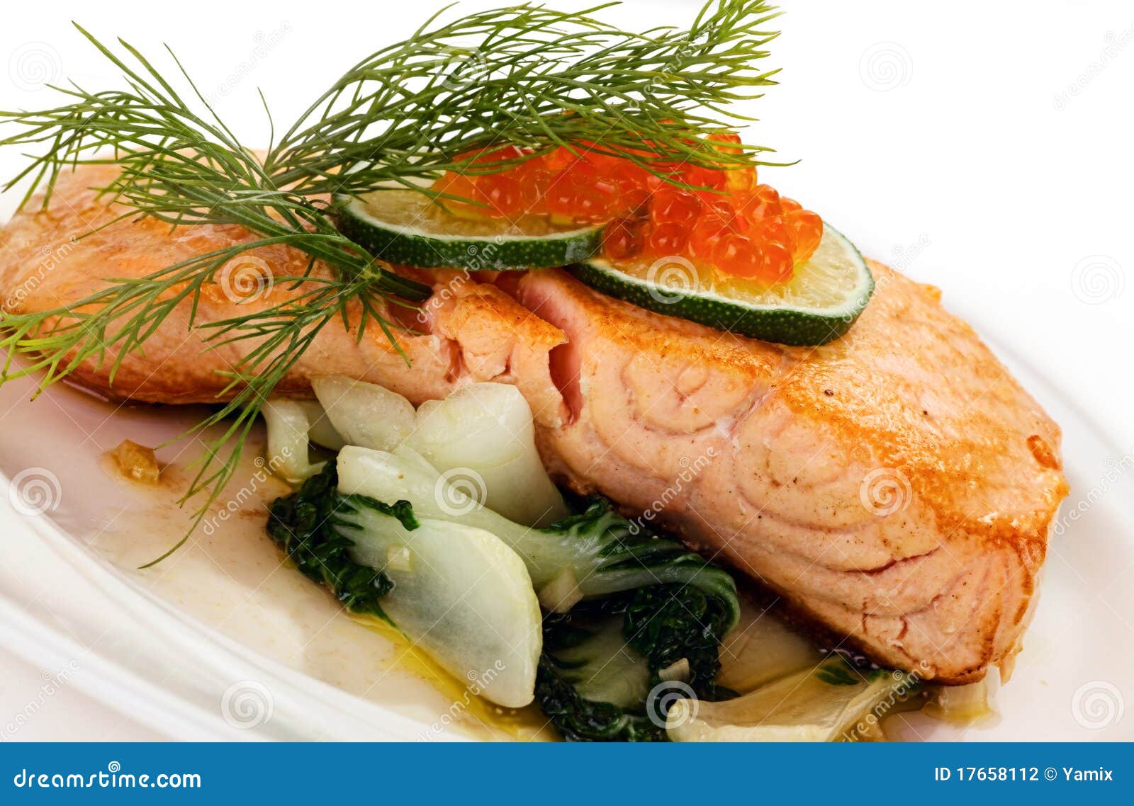 Broiled salmon stock photo. Image of dill, lemon, salmon - 17658112
