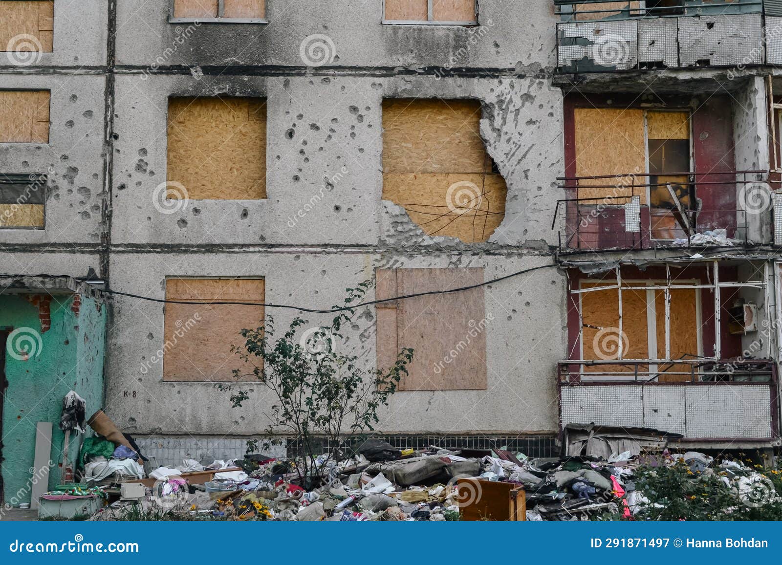 Broken Apartments in the Building from Hostilities Stock Image Image