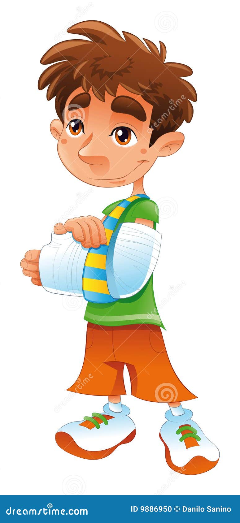 Broken arm - boy stock vector. Illustration of fracture - 9886950