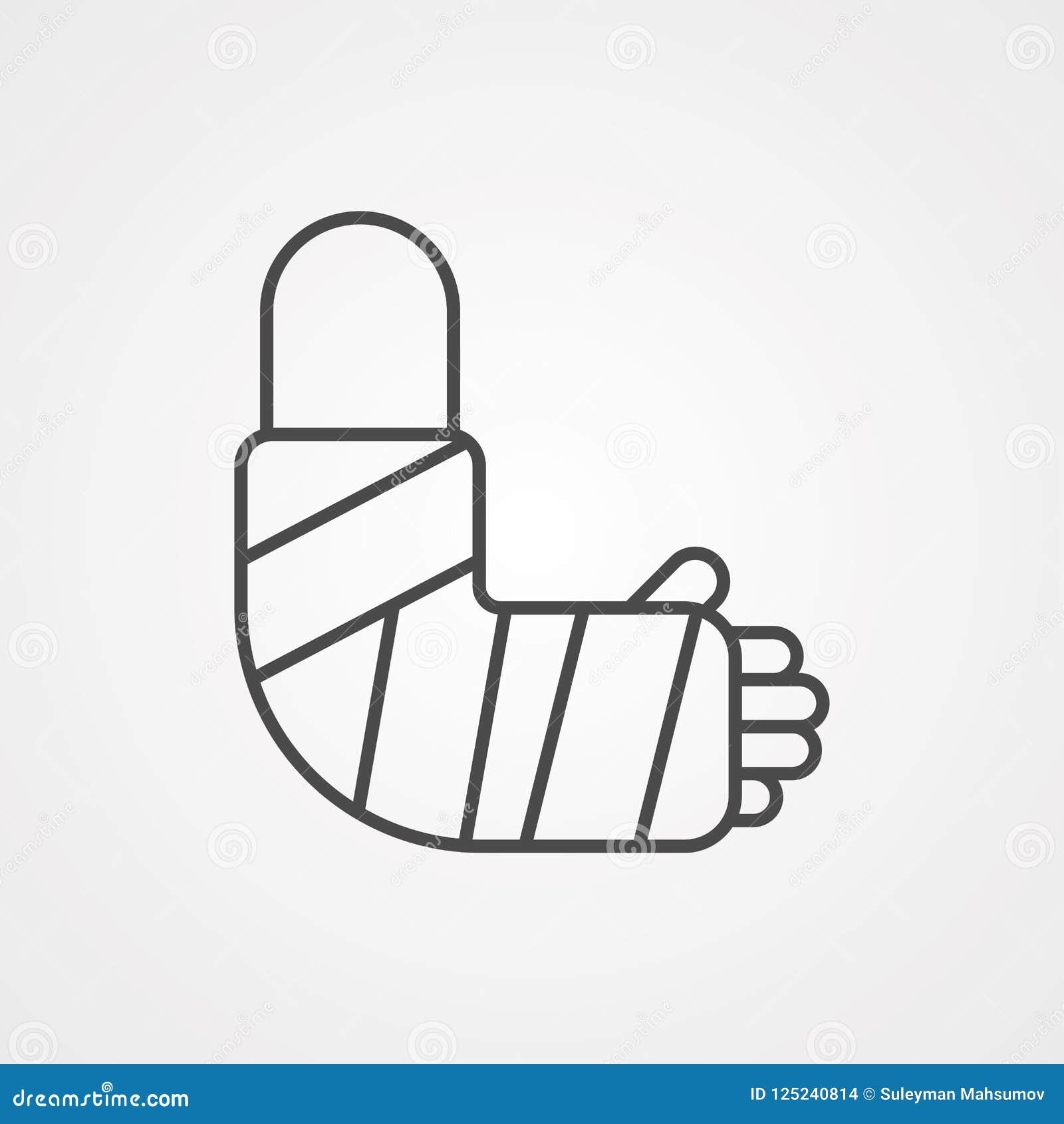 Broken Arm Vector Icon Sign Symbol Stock Vector Illustration of