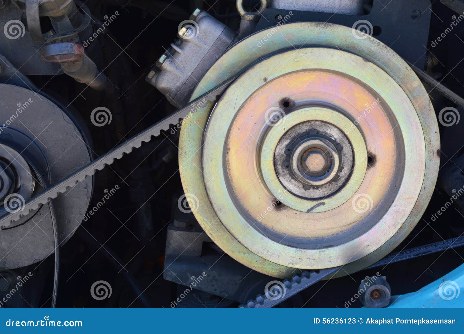 Broken Auto Belt of Compressor Clutch Coils Stock Image Image of iron, wheel 56236123