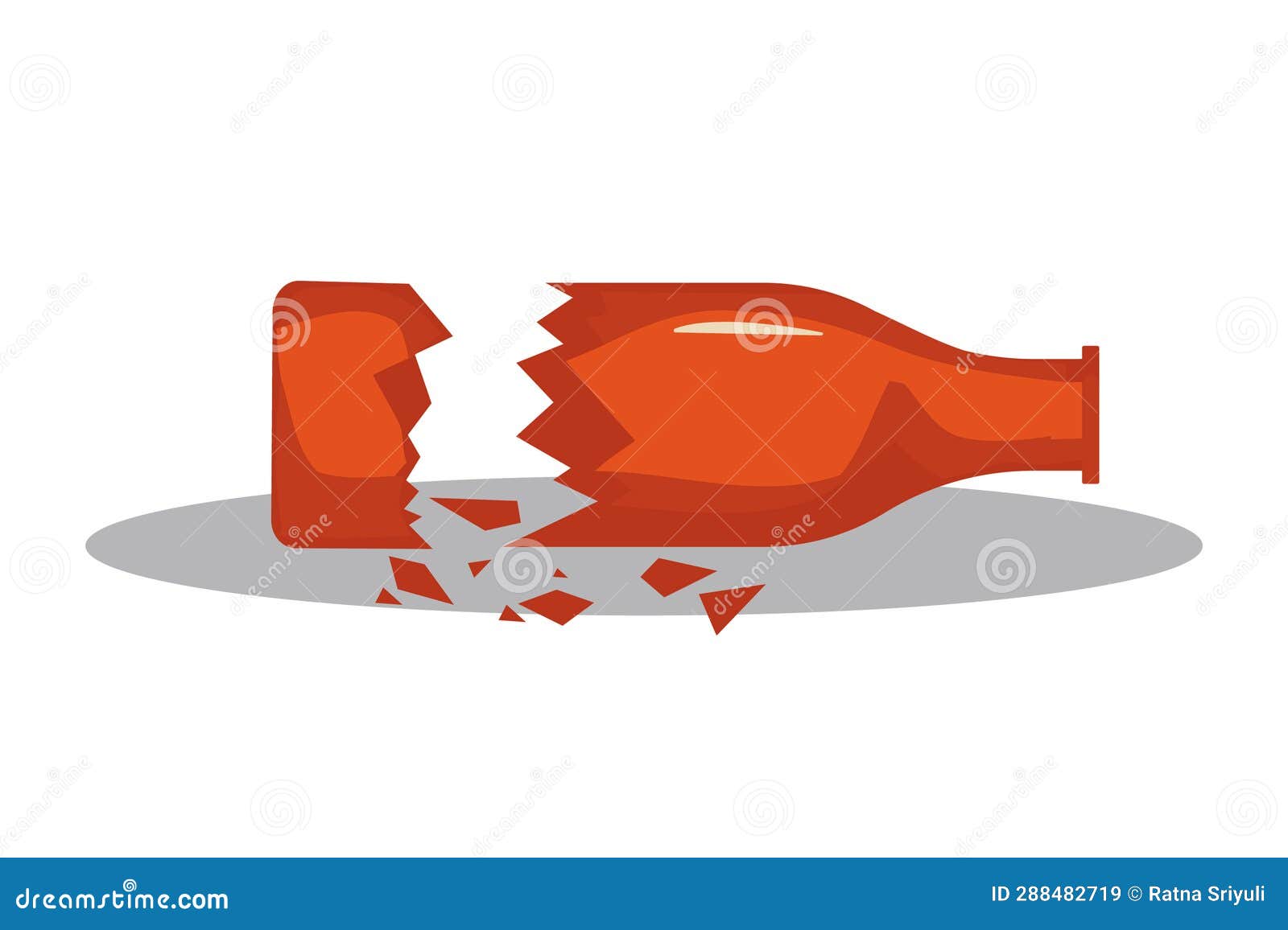 Broken Bottle Design Icons Vector Flatt Illustration Stock Vector