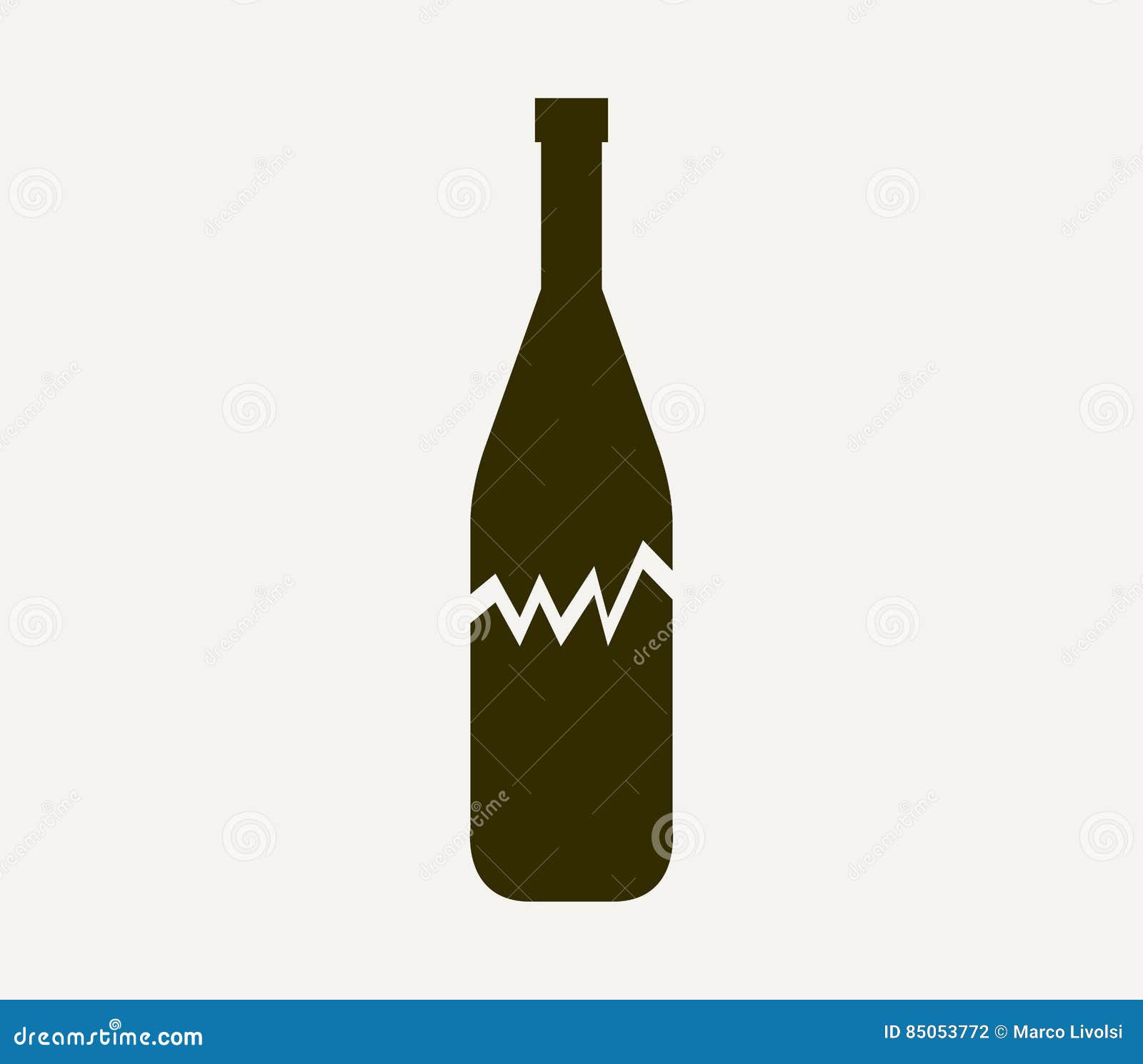 Broken Bottle Icon Illustrated Stock Illustration - Illustration of