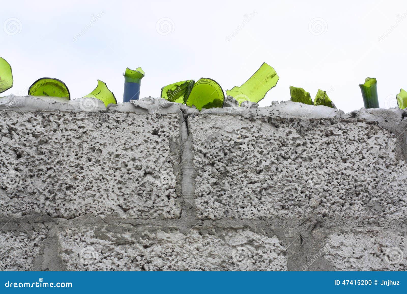 Broken Bottle Security Wall Stock Photo Image of wall, broken 47415200