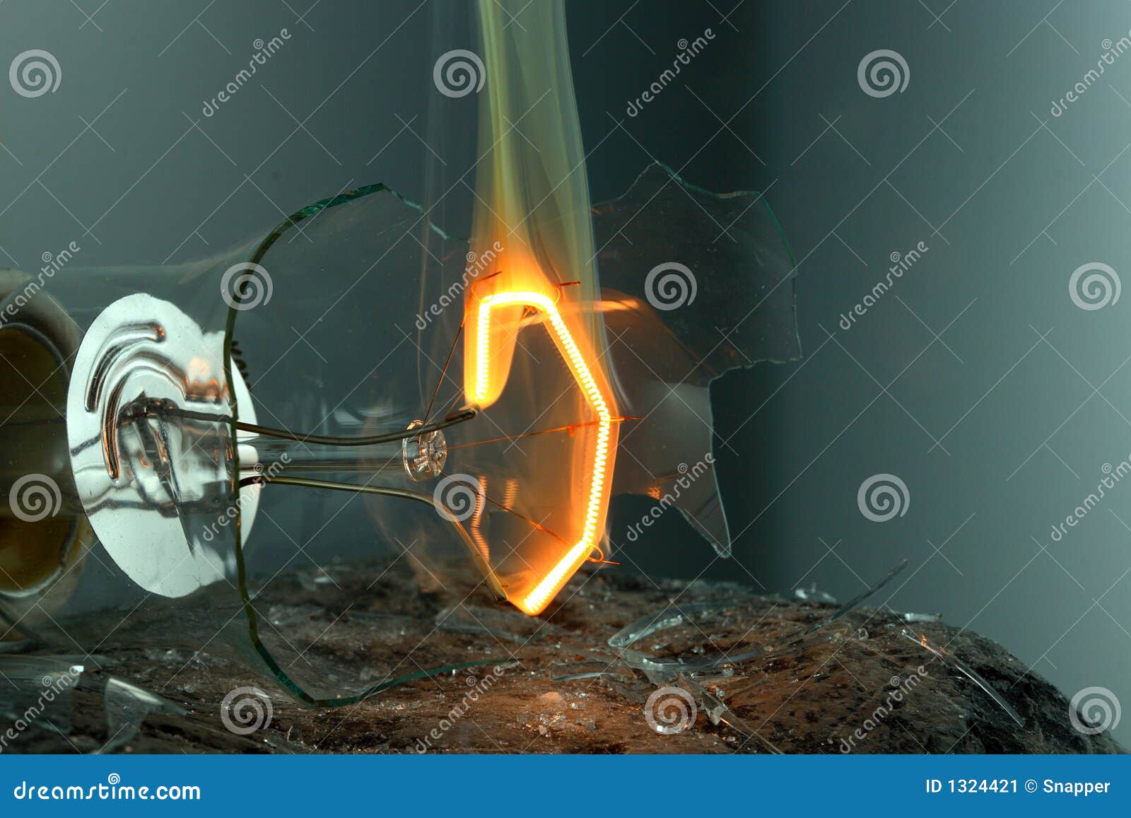 Broken bulb stock image. Image of broken, glass, darkness 1324421