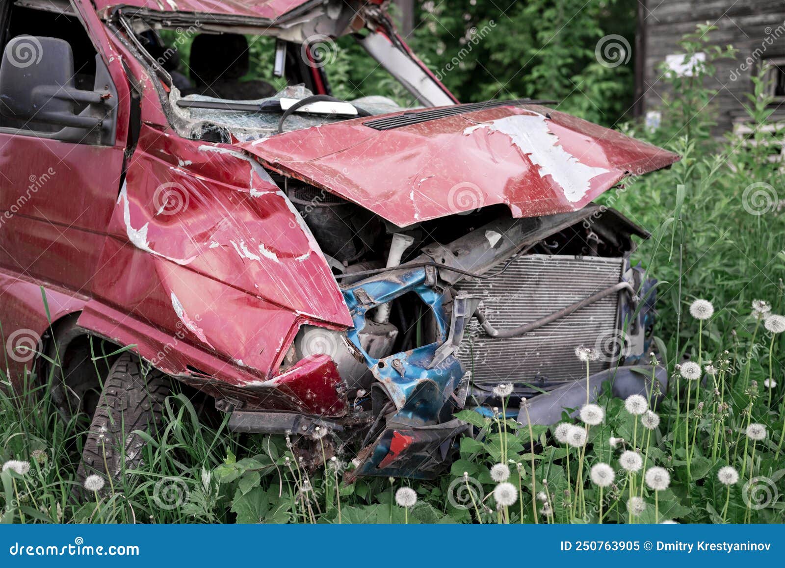 Broken car stock image. Image of crush, collision, destroy 250763905